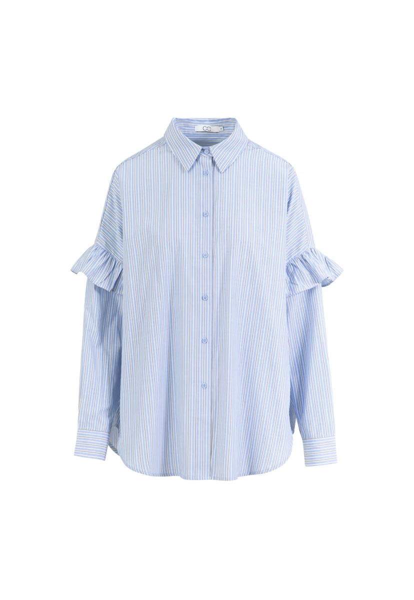 cc heart - gia stripe frill shirt - blue stripe – GOOSE