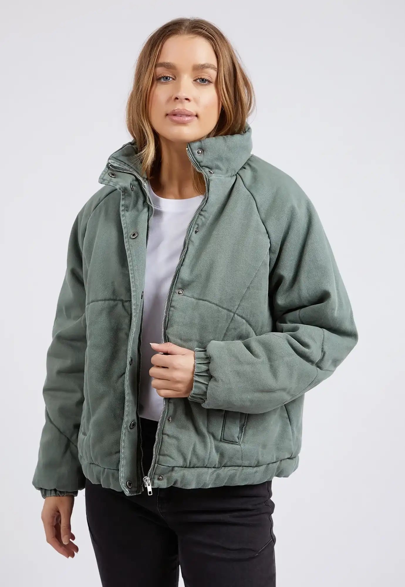 foxwood - rosalee jacket - washed green