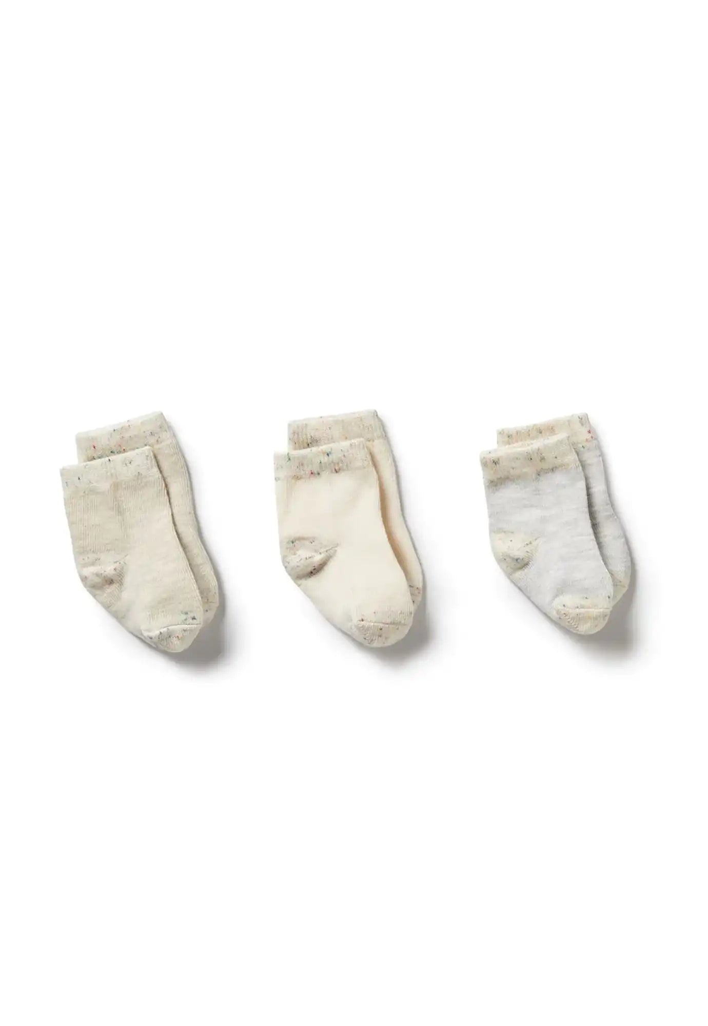 wilson & frenchy - organic 3 pack socks - cream oatmeal grey cloud