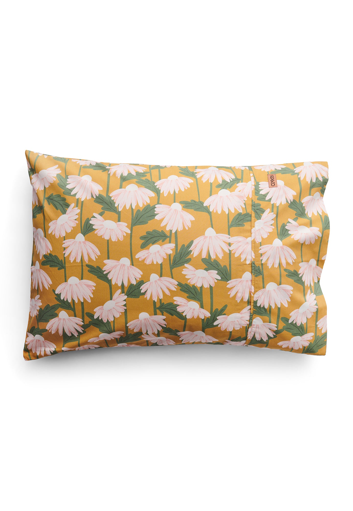 kip&co - daisy bunch mustard cotton pillowcase 2P set