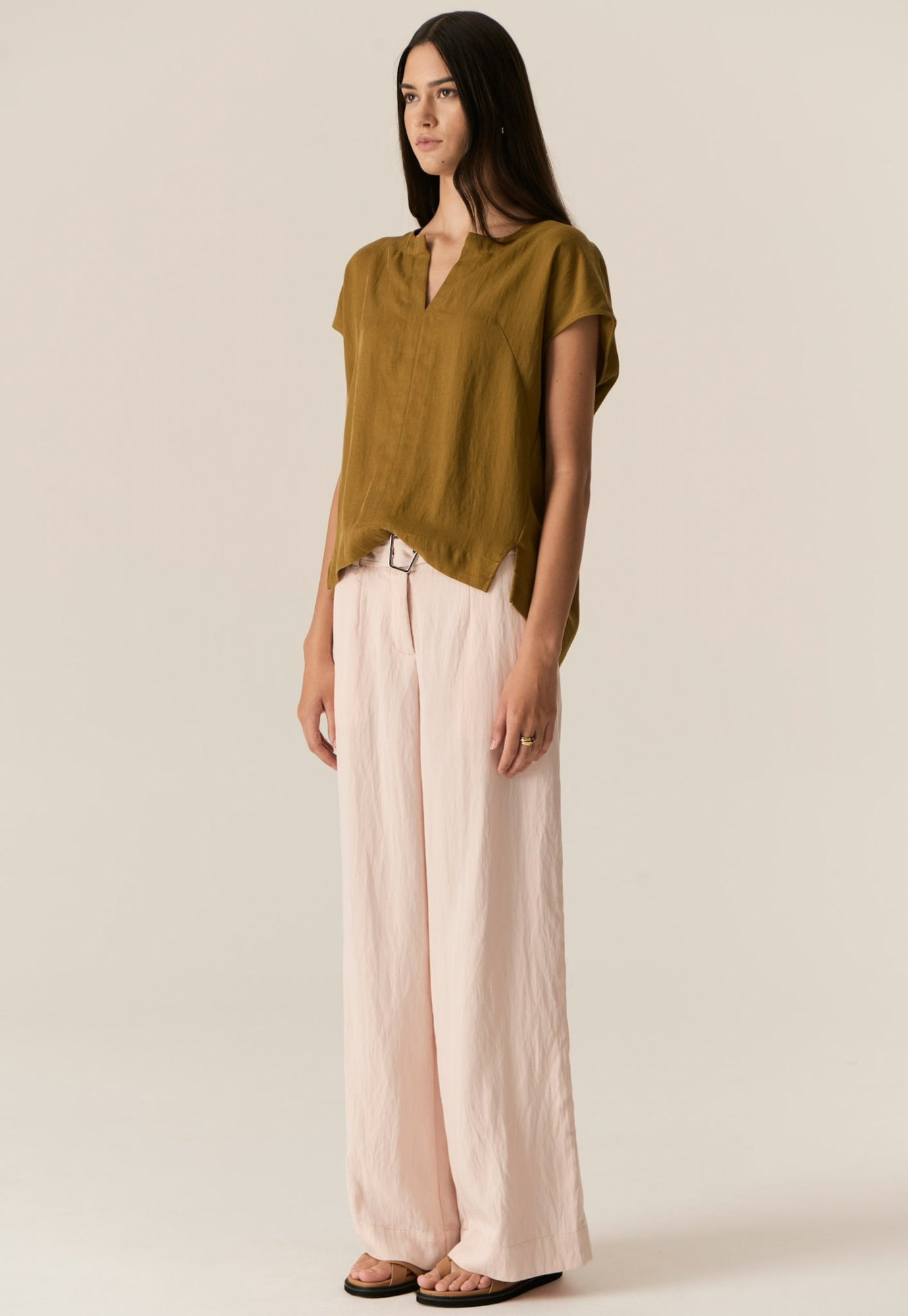 pol - faire top - khaki