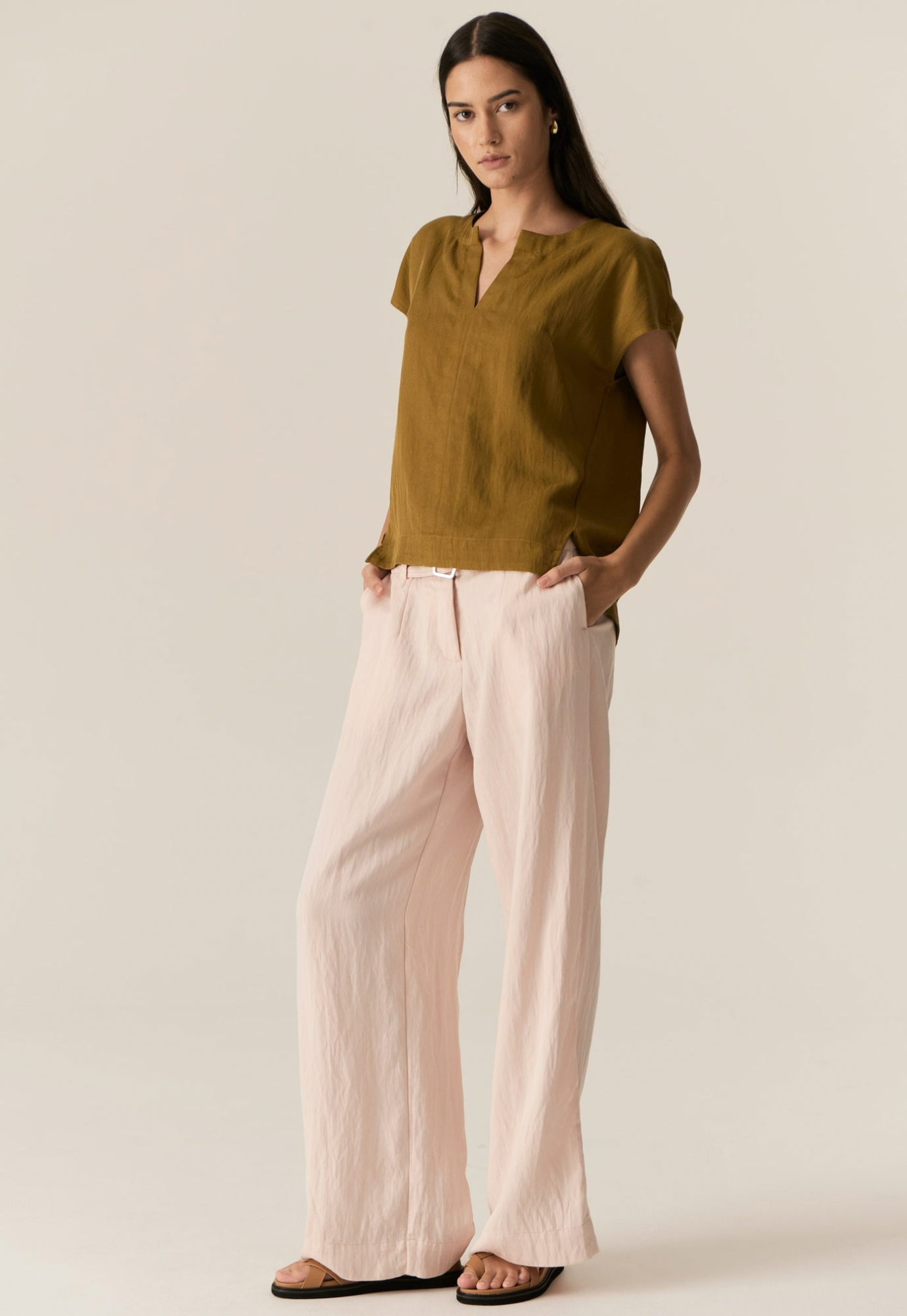 pol - faire top - khaki