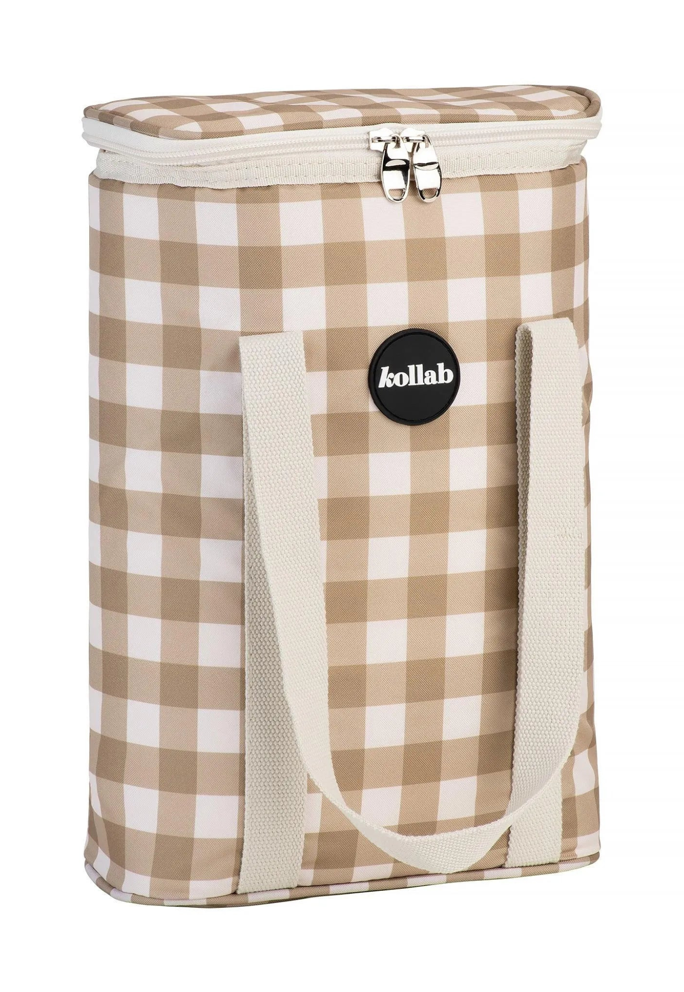 kollab - wine cooler bag - olive check