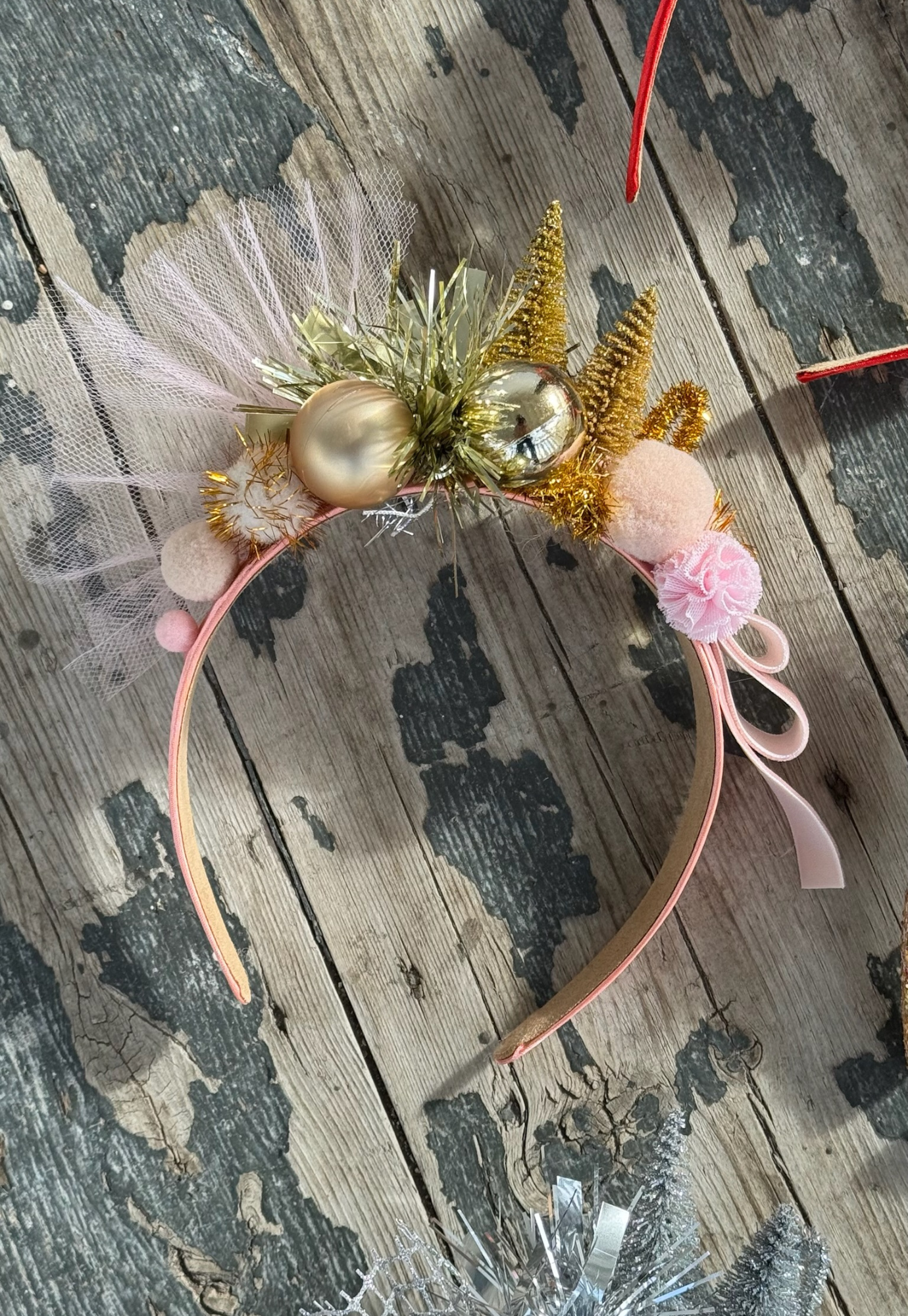 festive headpiece - o holy night - soft pink