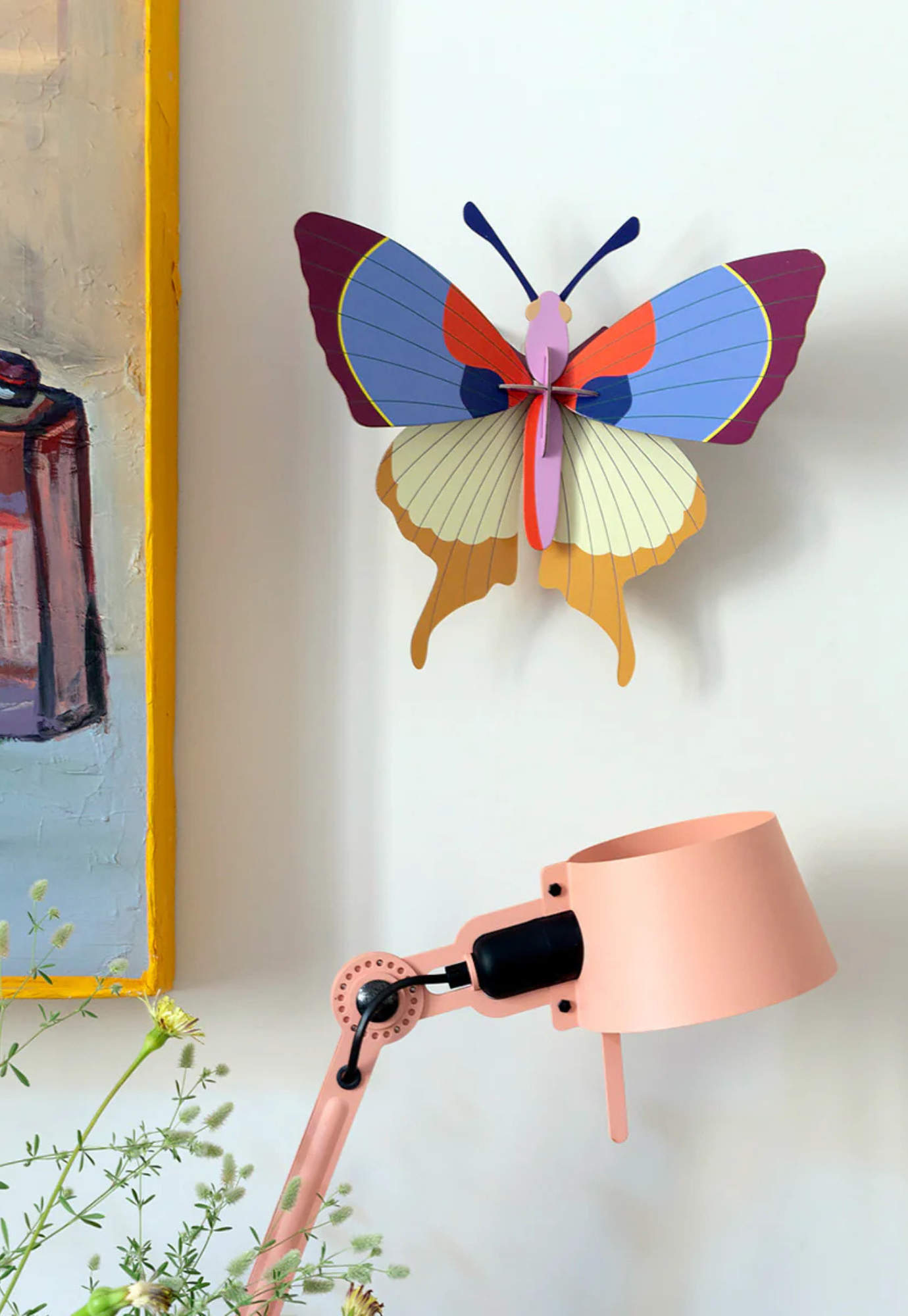 studio roof - wall art - plum fringe butterfly