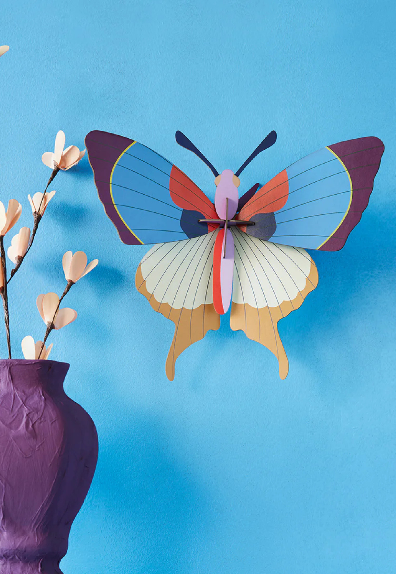 studio roof - wall art - plum fringe butterfly