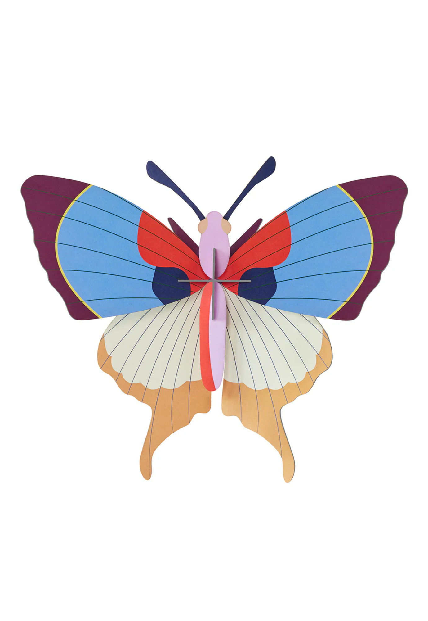 studio roof - wall art - plum fringe butterfly