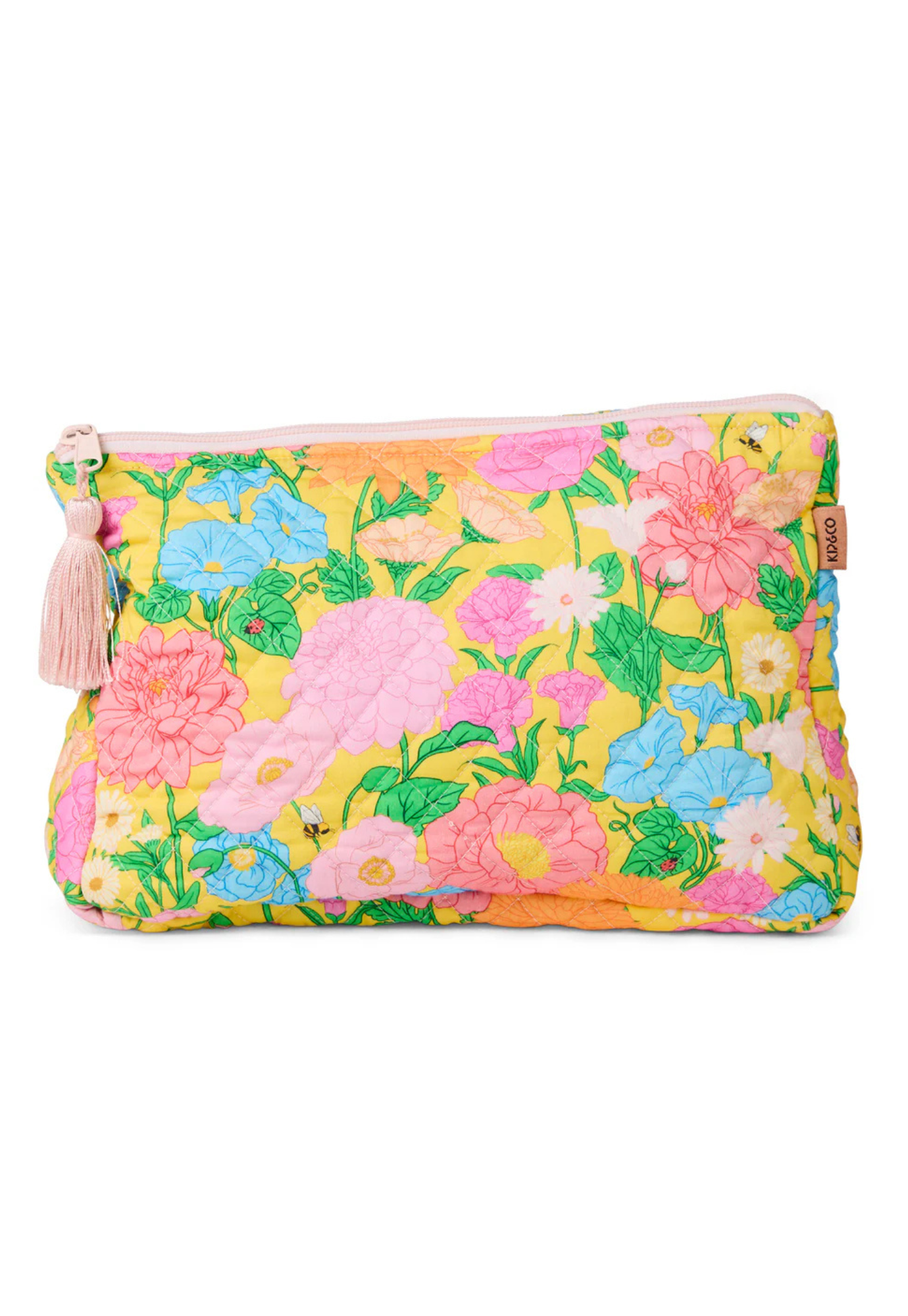 kip&co - follow the sun yellow quilted cotton toiletry purse