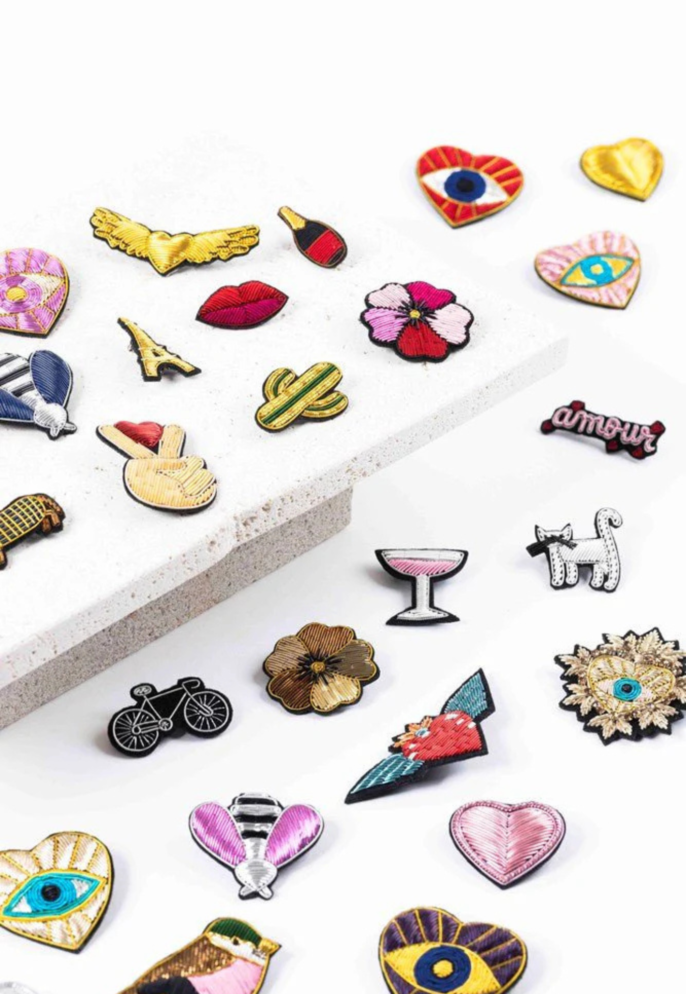 parisian cool - embroidered brooches