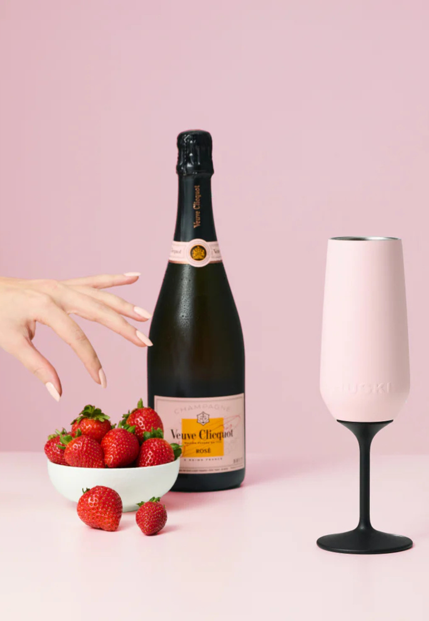 huski - champagne flute - brushed stainless