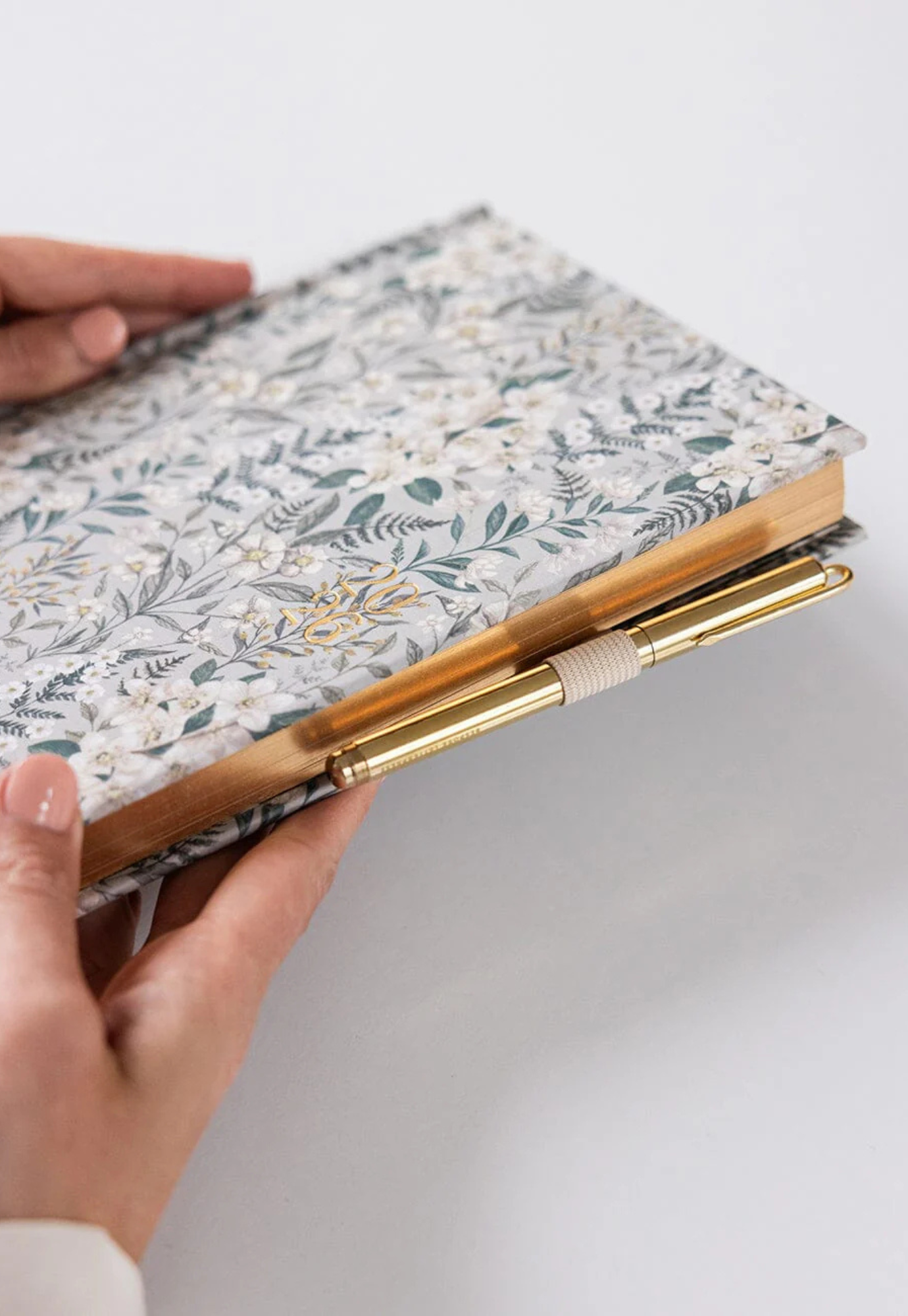 bespoke letterpress - 2026 desktop planner - ivory garden