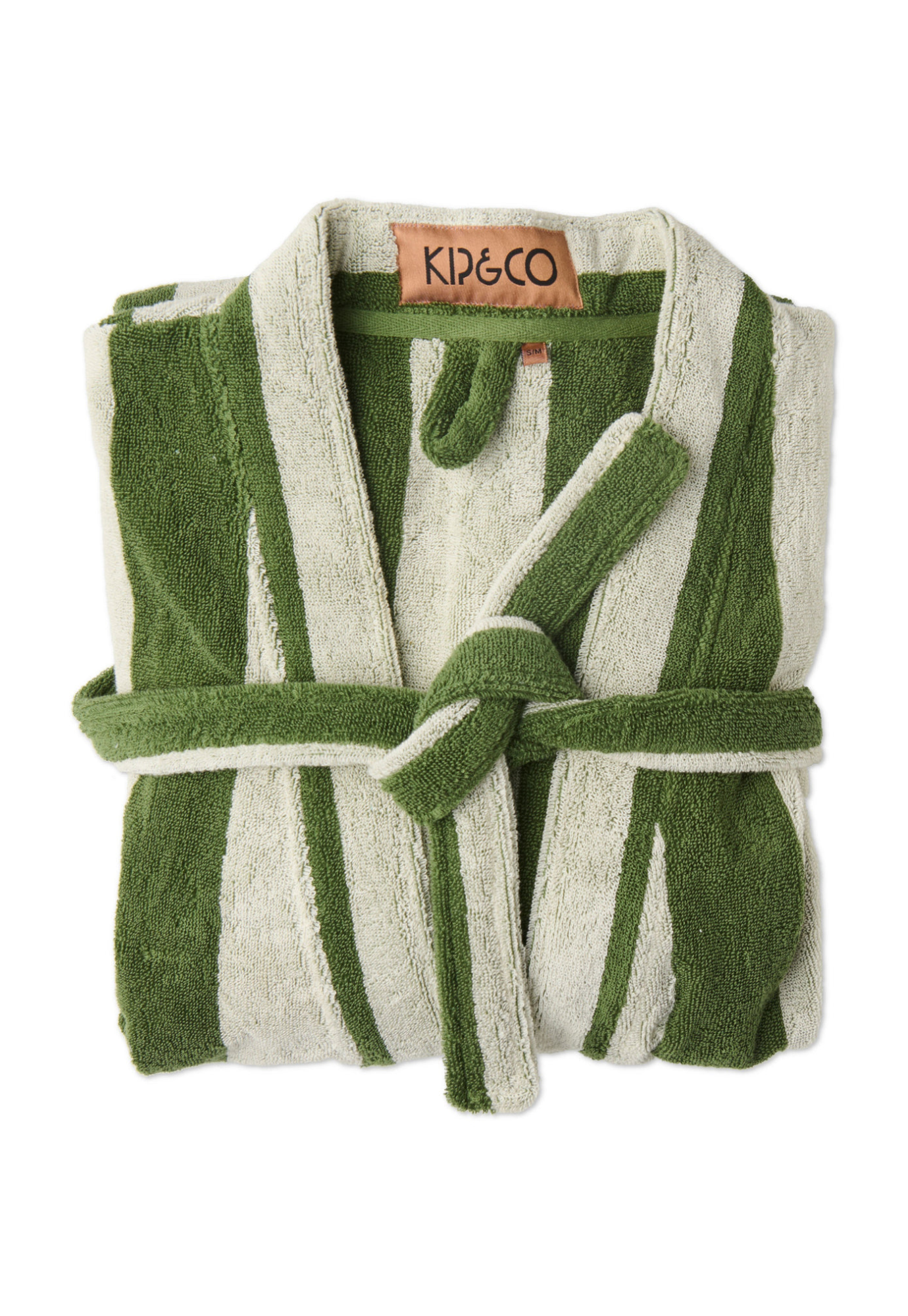kip&co - moss stripe terry bath robe