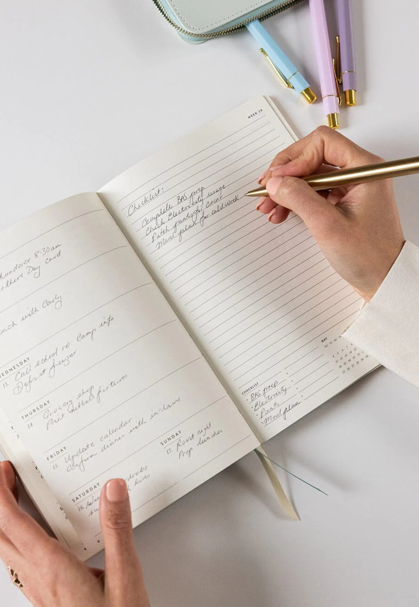 bespoke letterpress - 2026 planner notebook - ivory garden