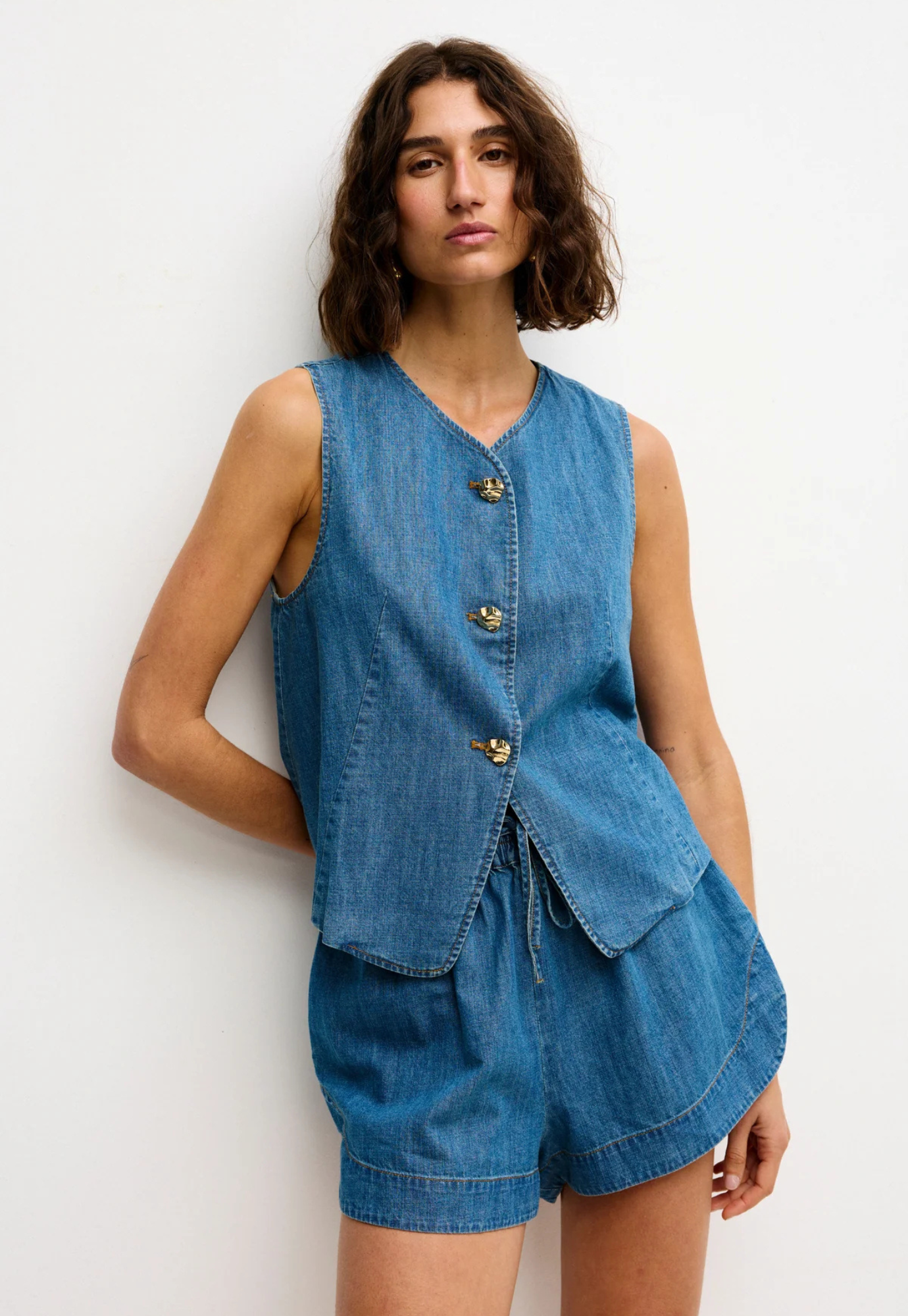 kinney - camille vest - denim