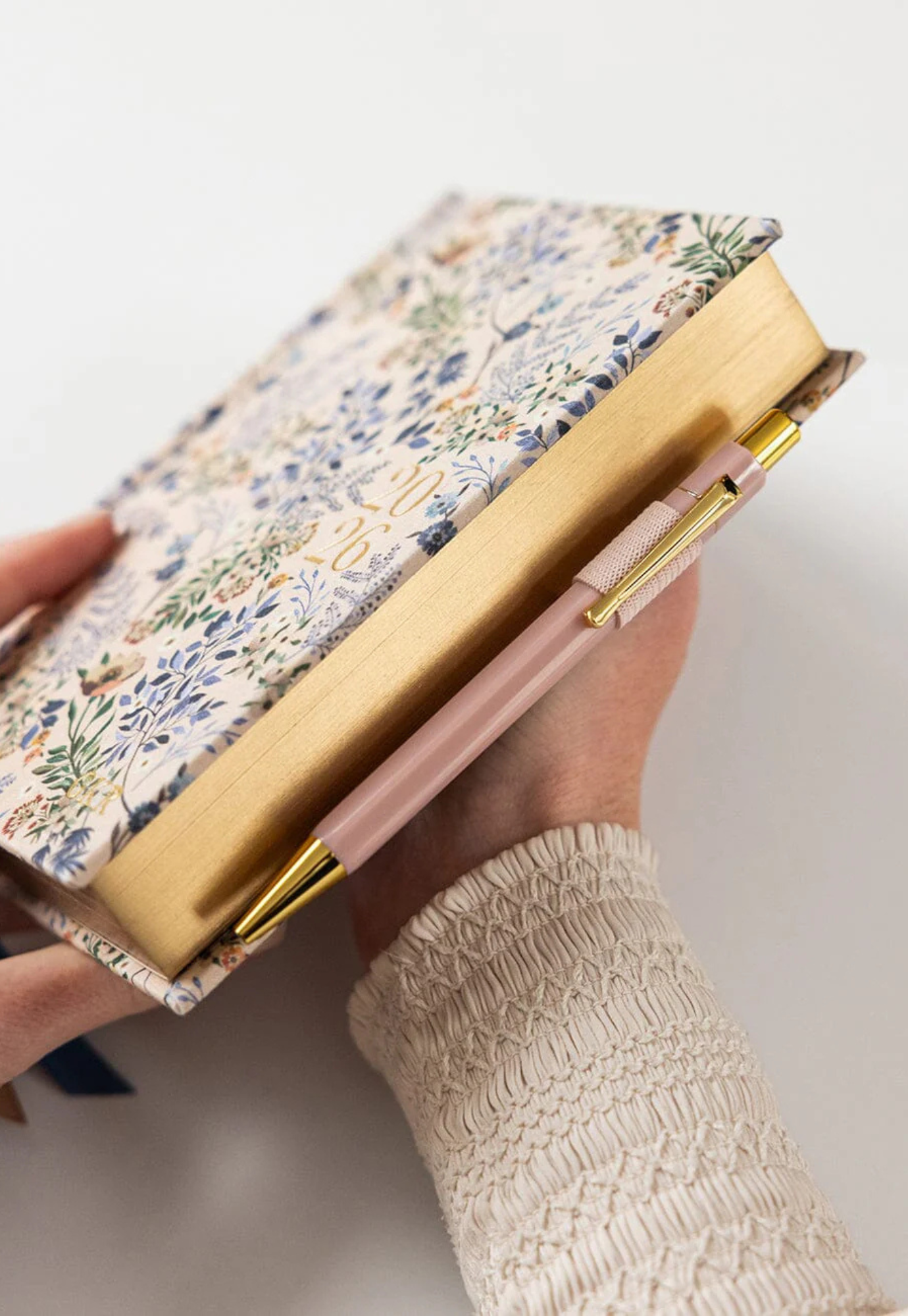 bespoke letterpress - 2026 day-to-a-page linen bound planner - bluebuds