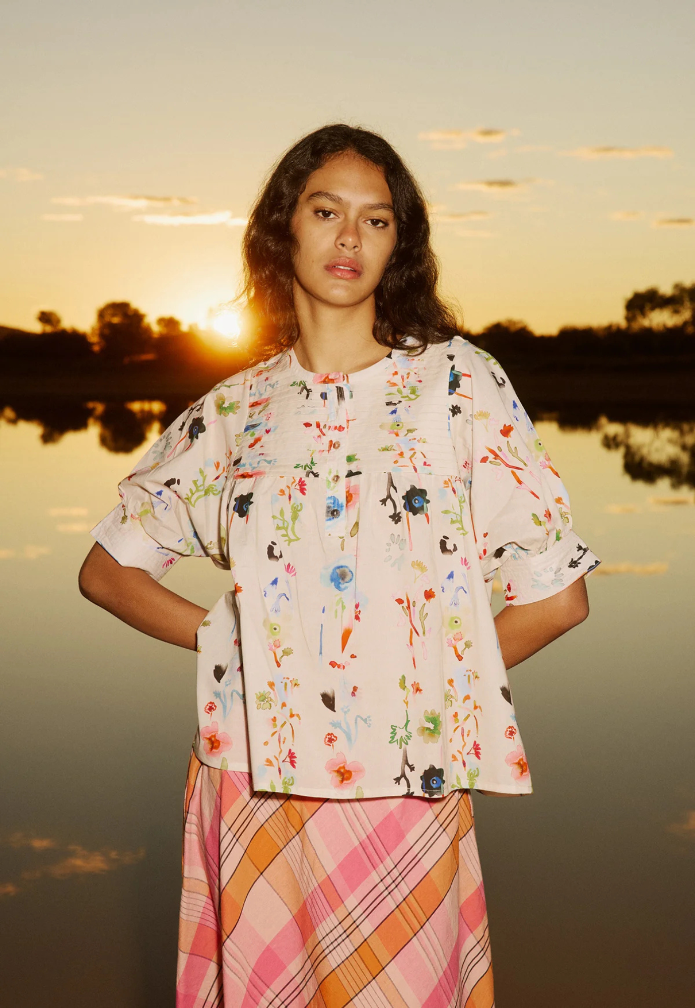 nancybird - gwen blouse - watercolour cream