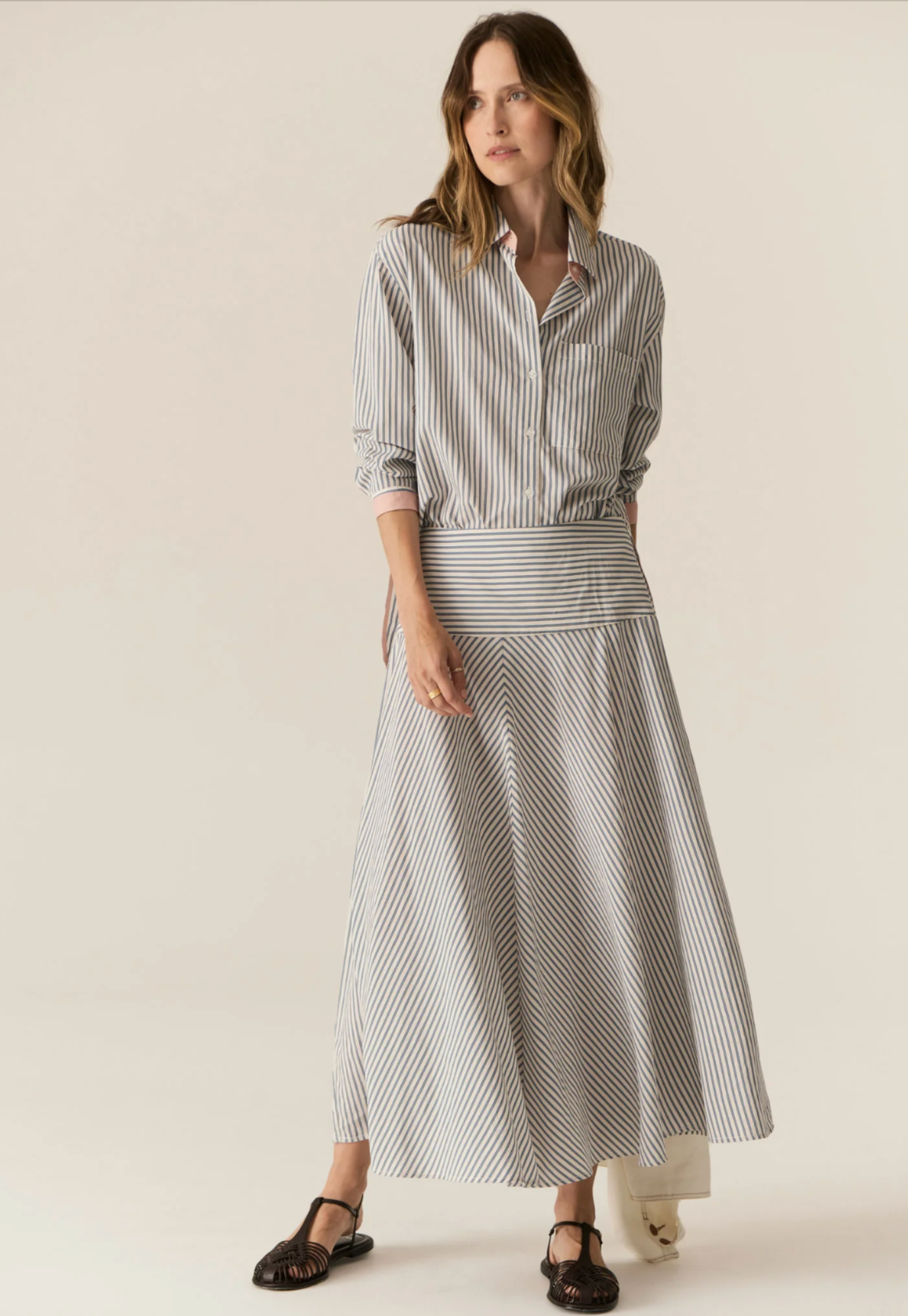 pol - vera skirt - blue stripe
