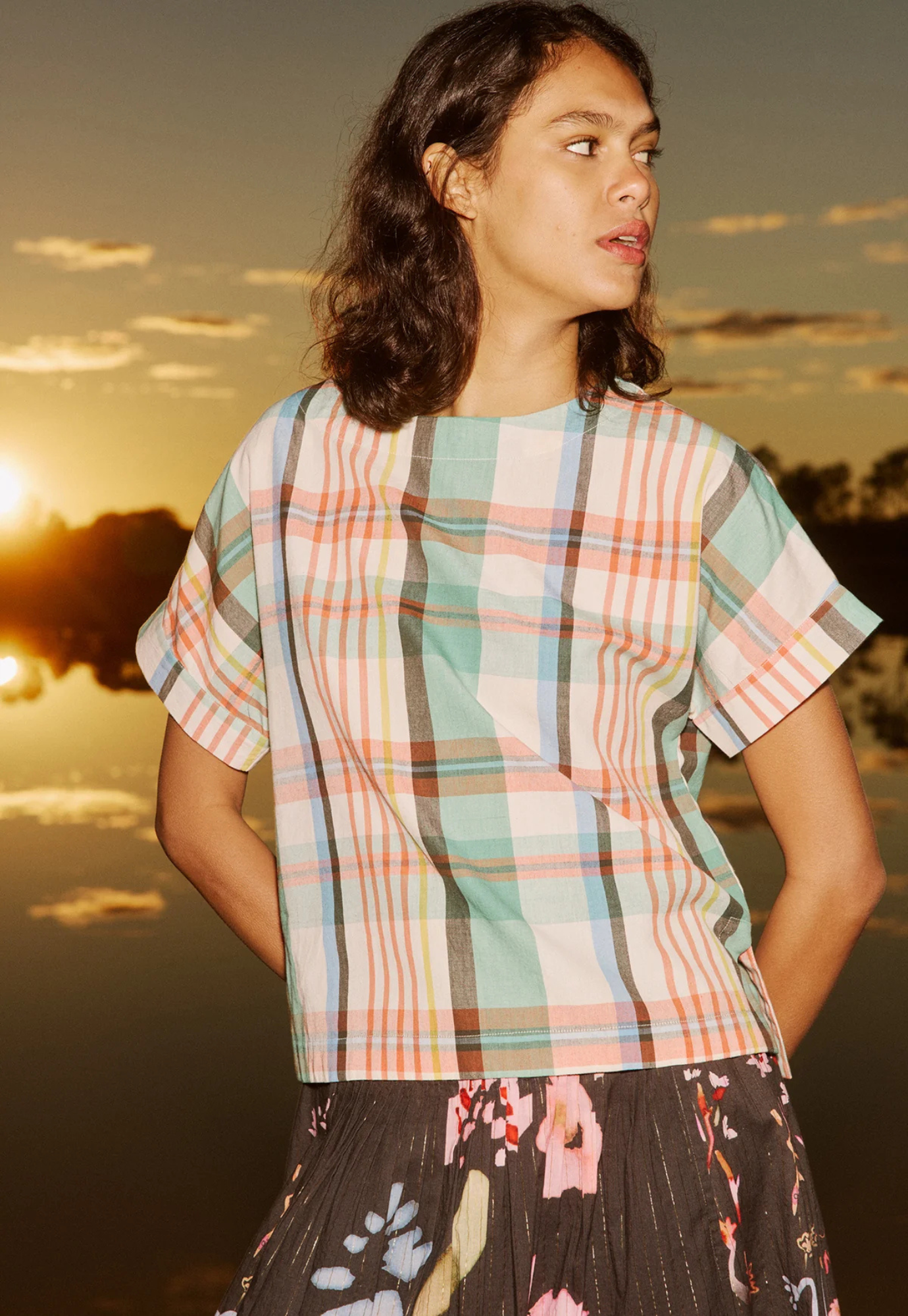 nancybird - dolman top - summer check