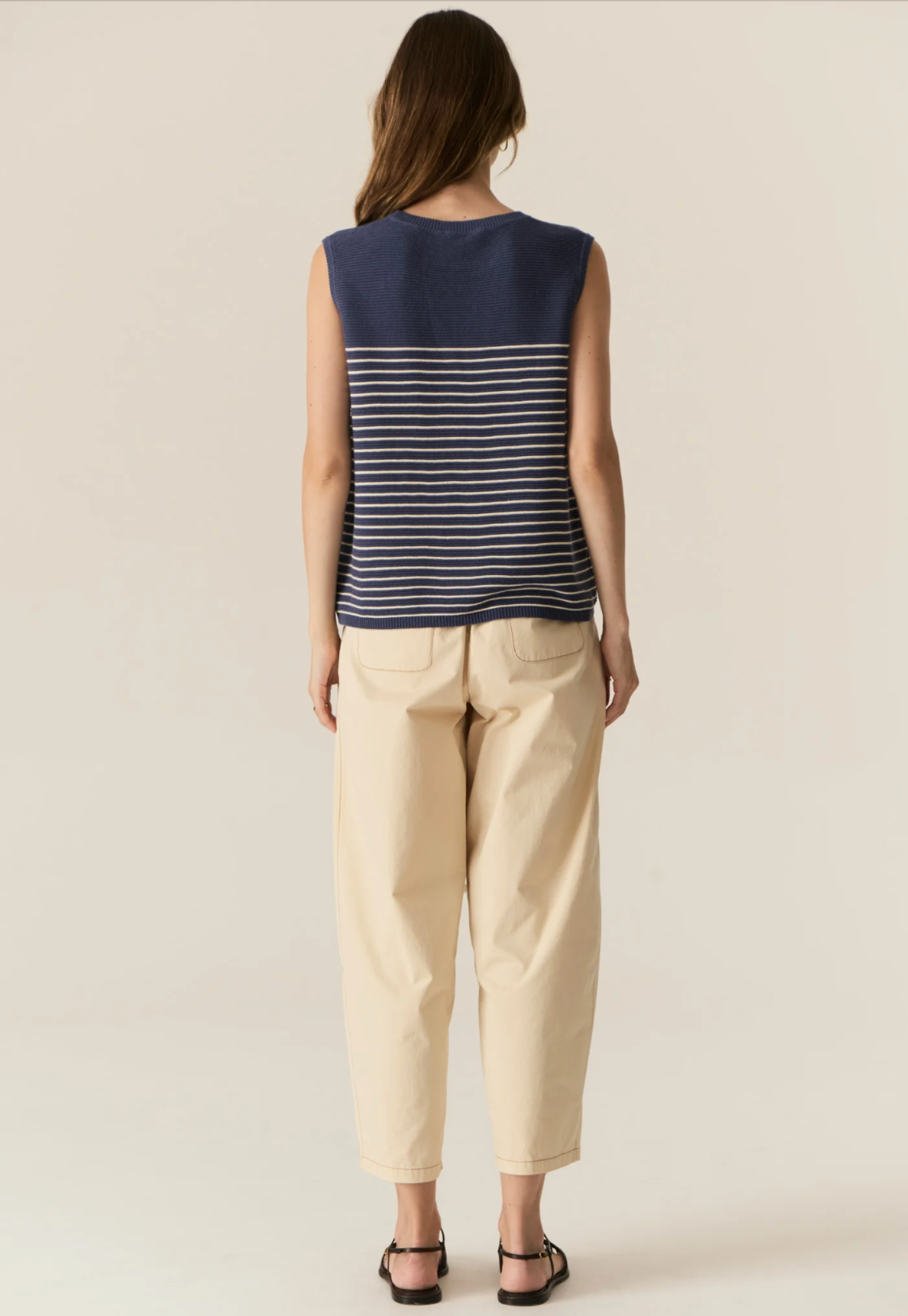 pol - jules tank- blue/ivory