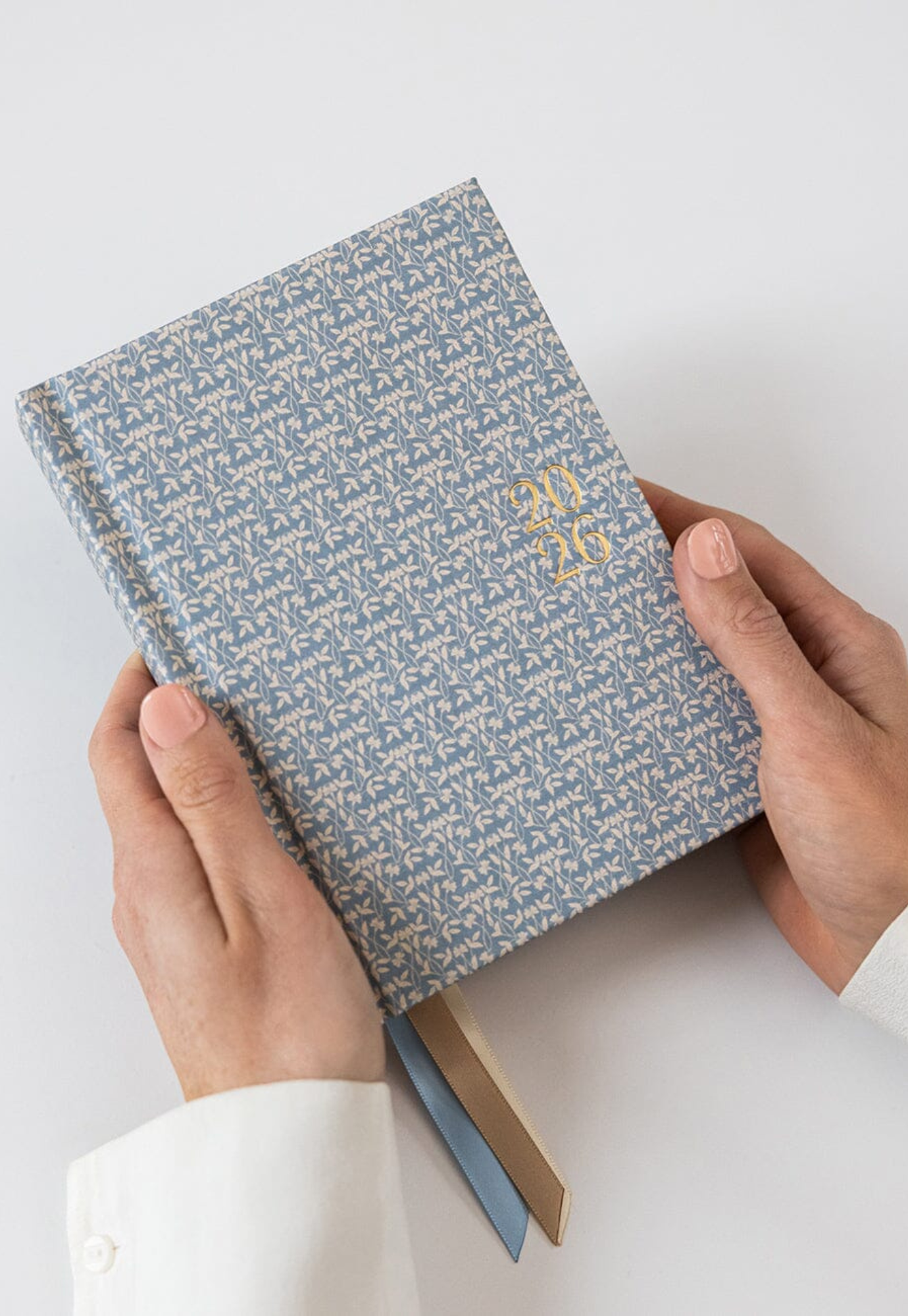 bespoke letterpress - 2026 day-to-a-page linen bound planner - frost bramble