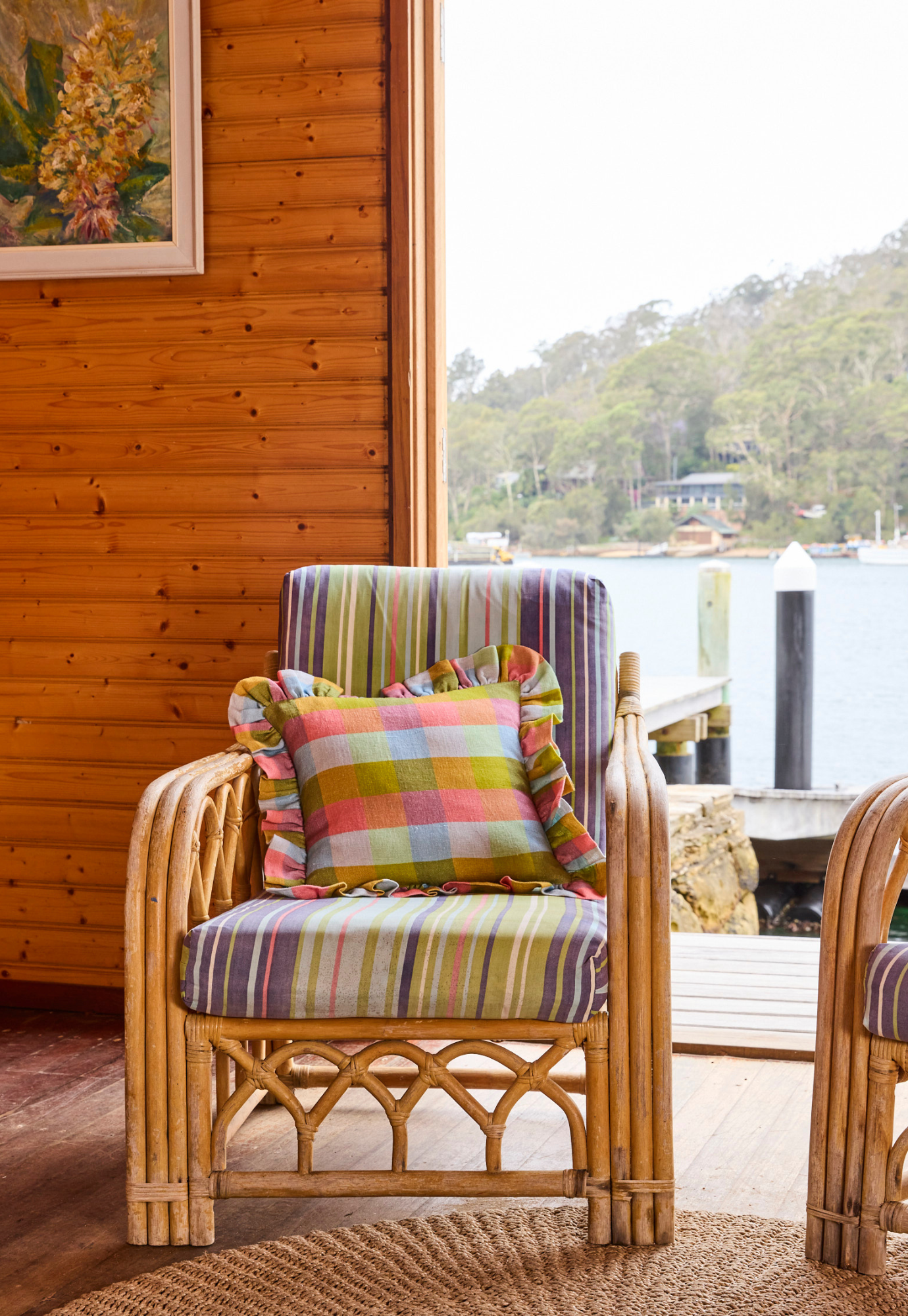 kip&co - florida tartan frill upholstery cushion