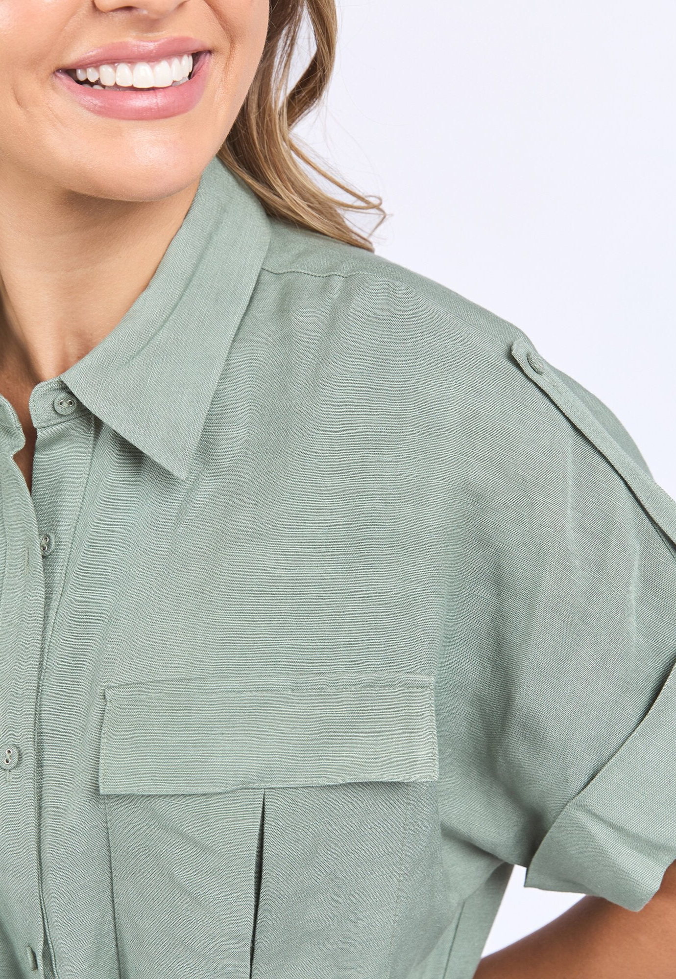 foxwood - willow shirt dress - iceberg green
