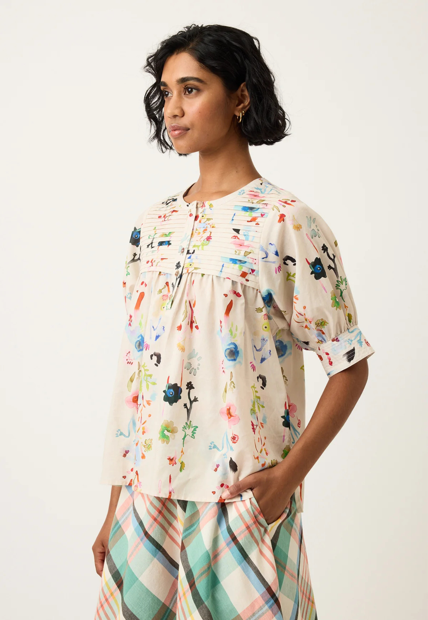 nancybird - gwen blouse - watercolour cream