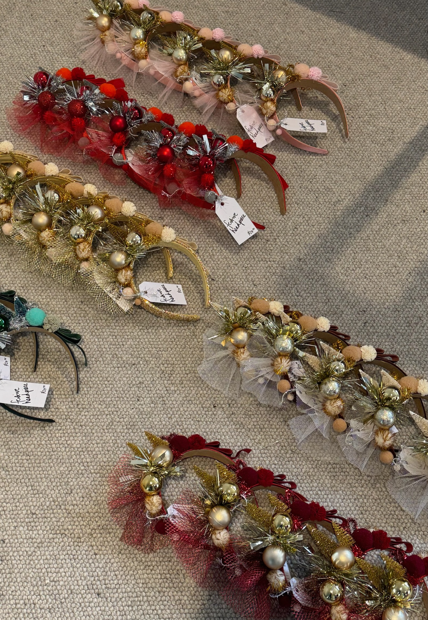 festive headpiece - merry little christmas - red