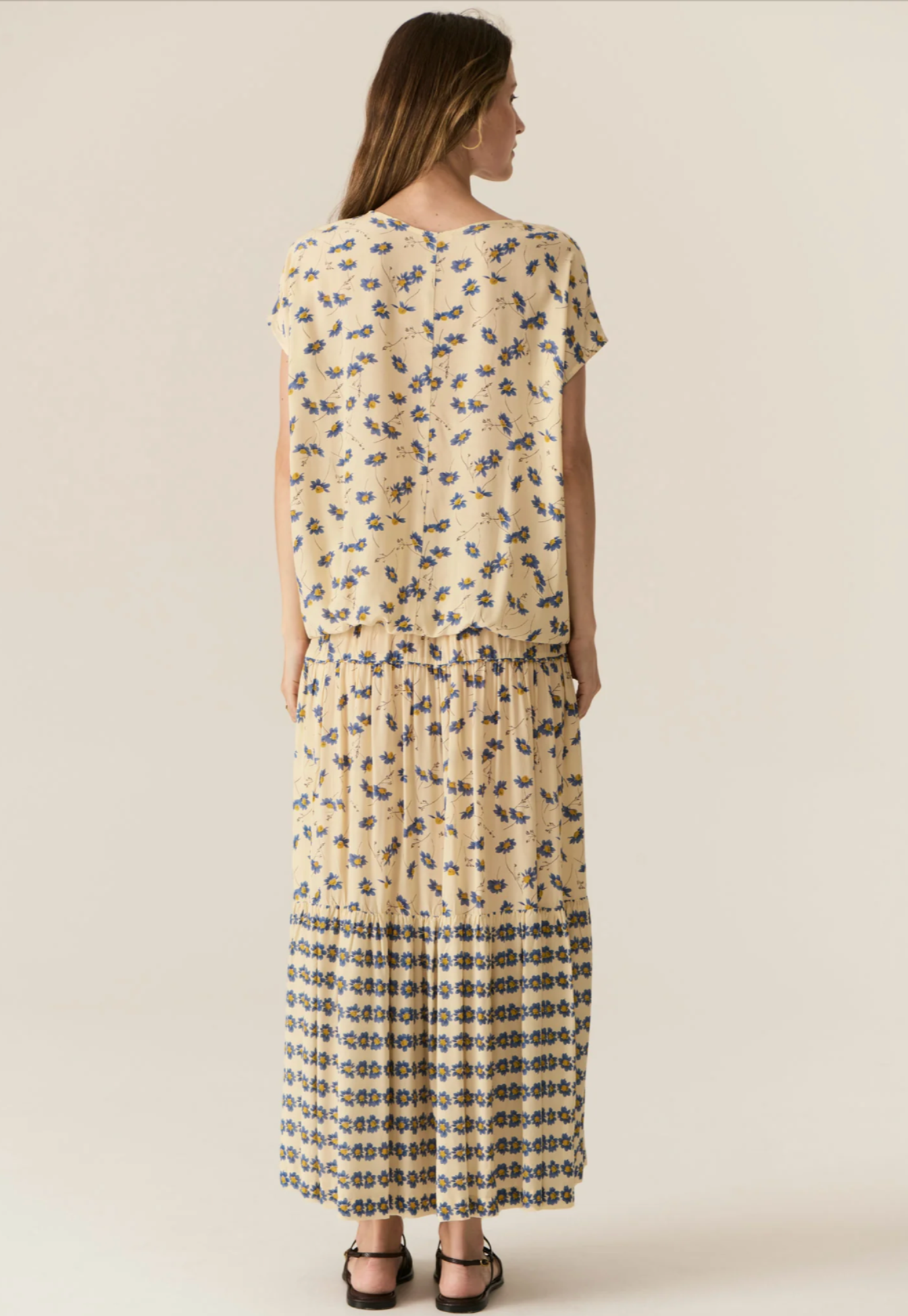pol - lienne tiered skirt - lienne print