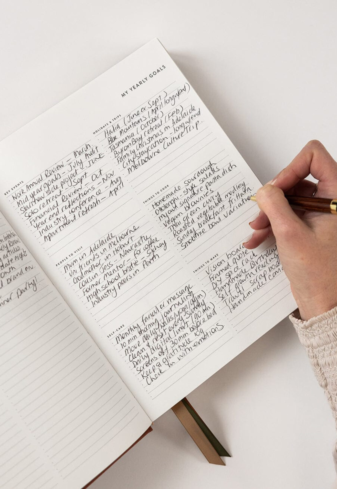 bespoke letterpress - 2026 day-to-a-page linen bound planner - bronze