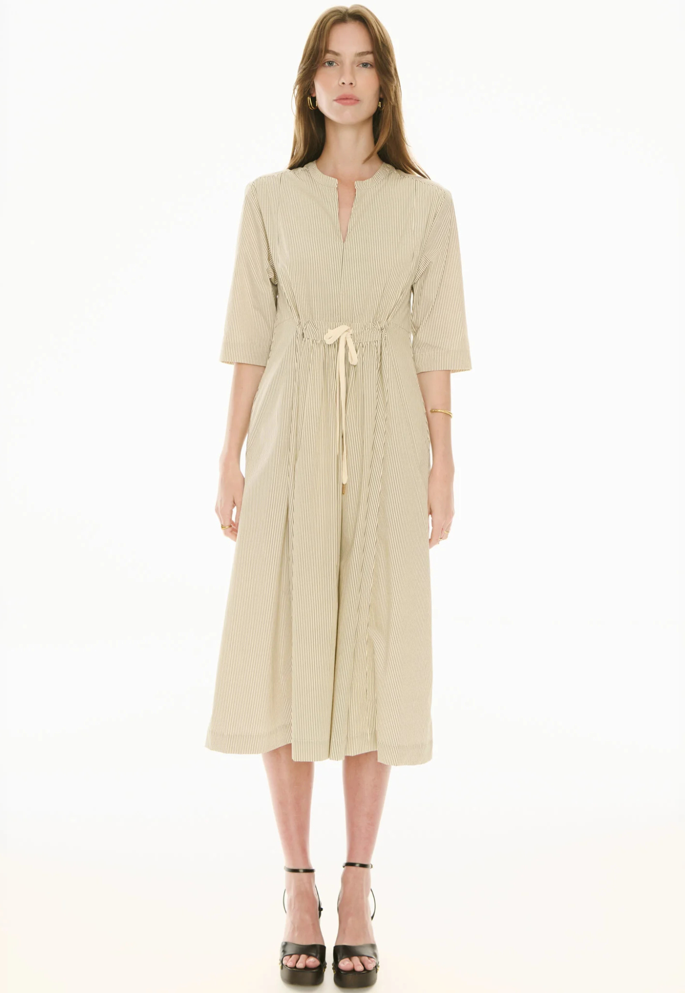 pol - fable shirt dress - ivory/ink
