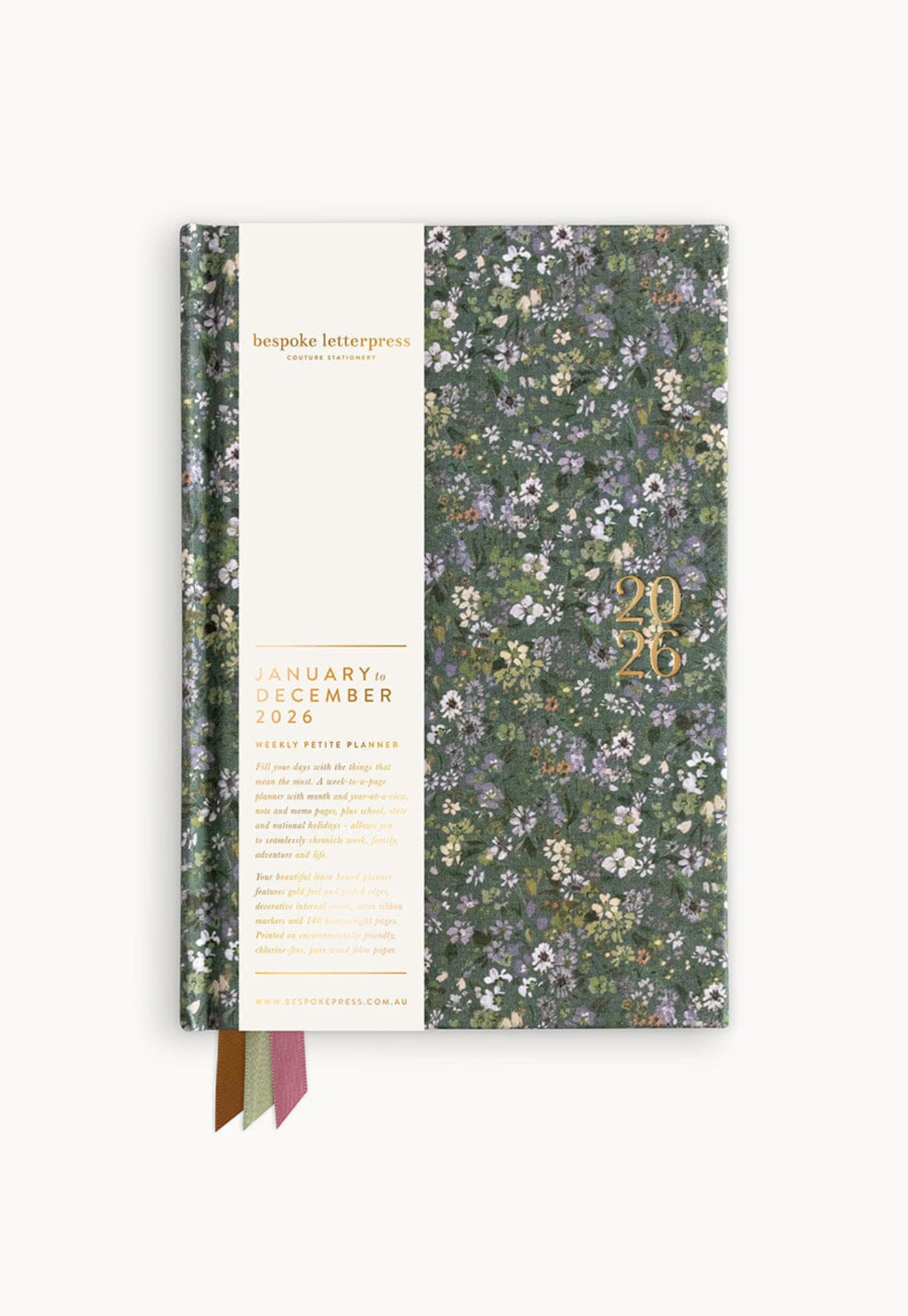 bespoke letterpress - 2026 petite planner - summer perennials
