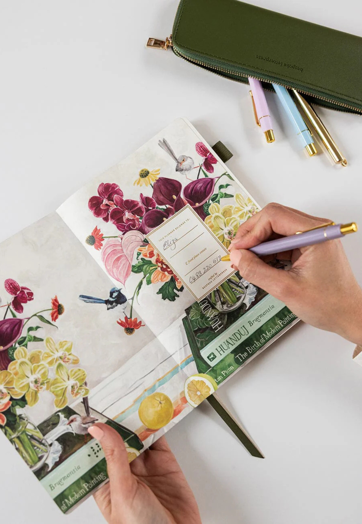 bespoke letterpress - 2026 planner notebook - fairy wren