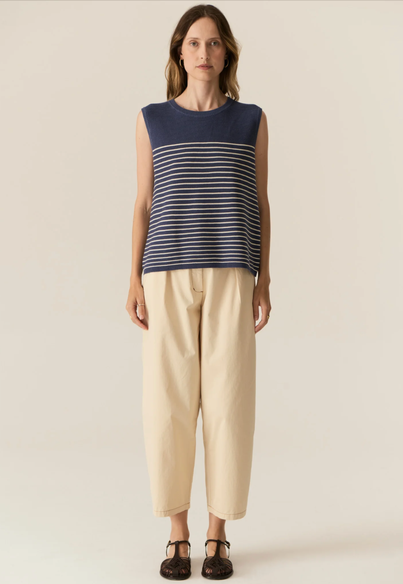 pol - jules tank- blue/ivory