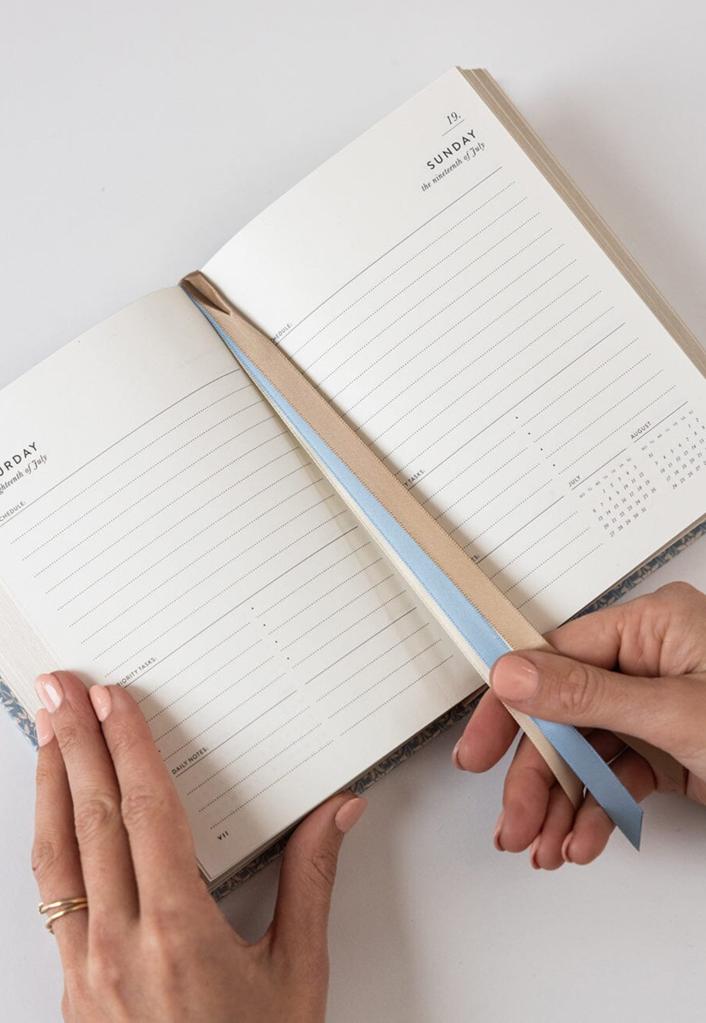 bespoke letterpress - 2026 day-to-a-page linen bound planner - frost bramble