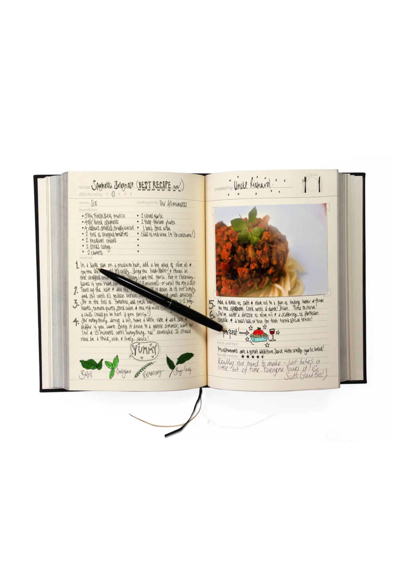 suck uk - my family cookbook - black