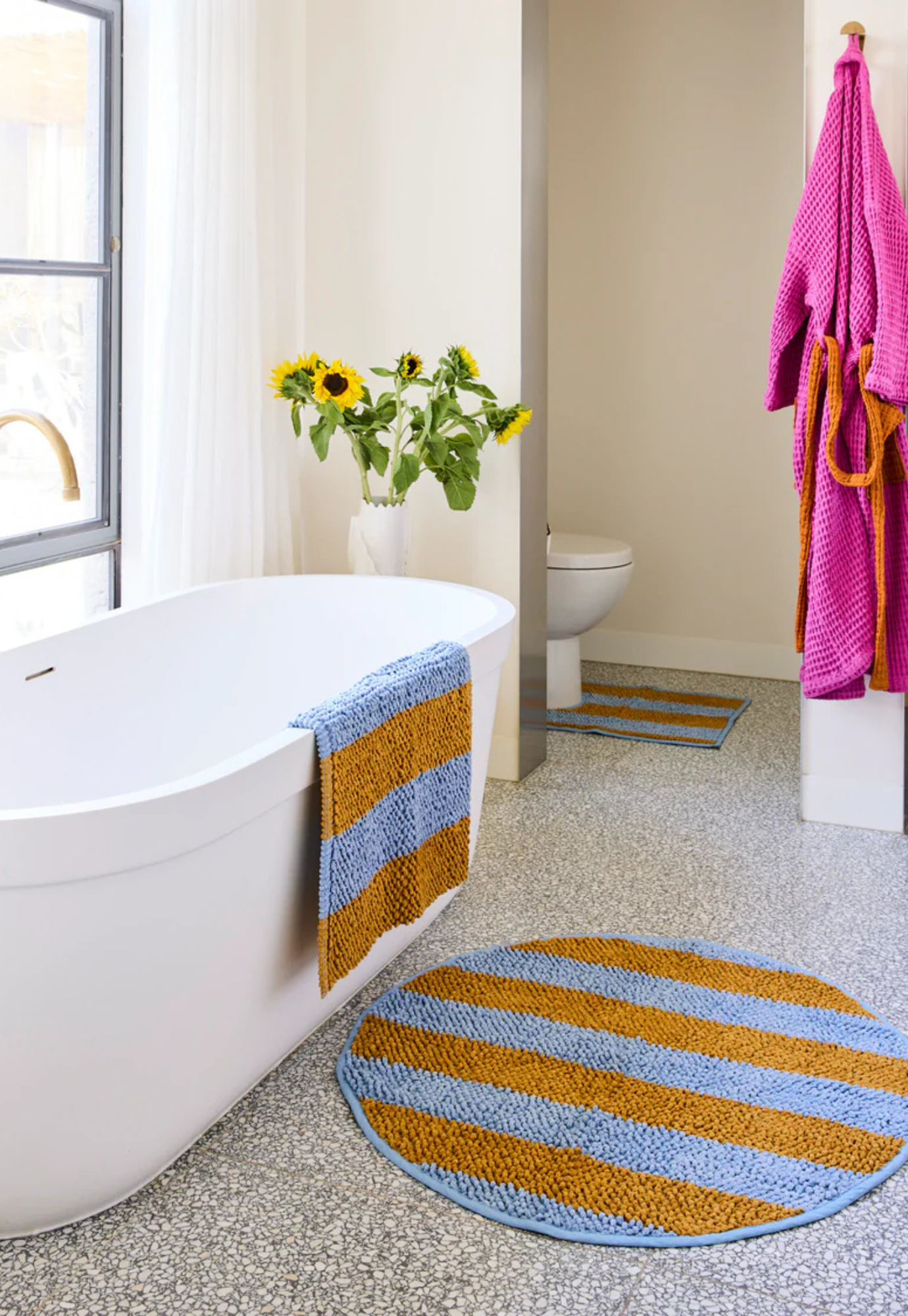 kip&co - como stripe bath mat