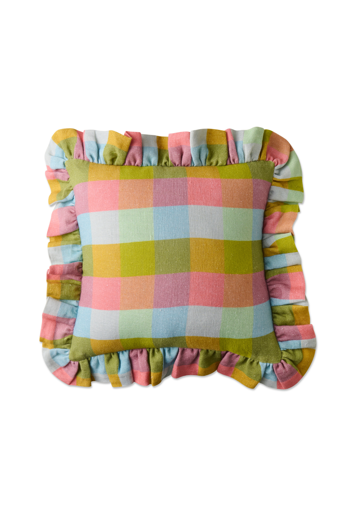 kip&co - florida tartan frill upholstery cushion