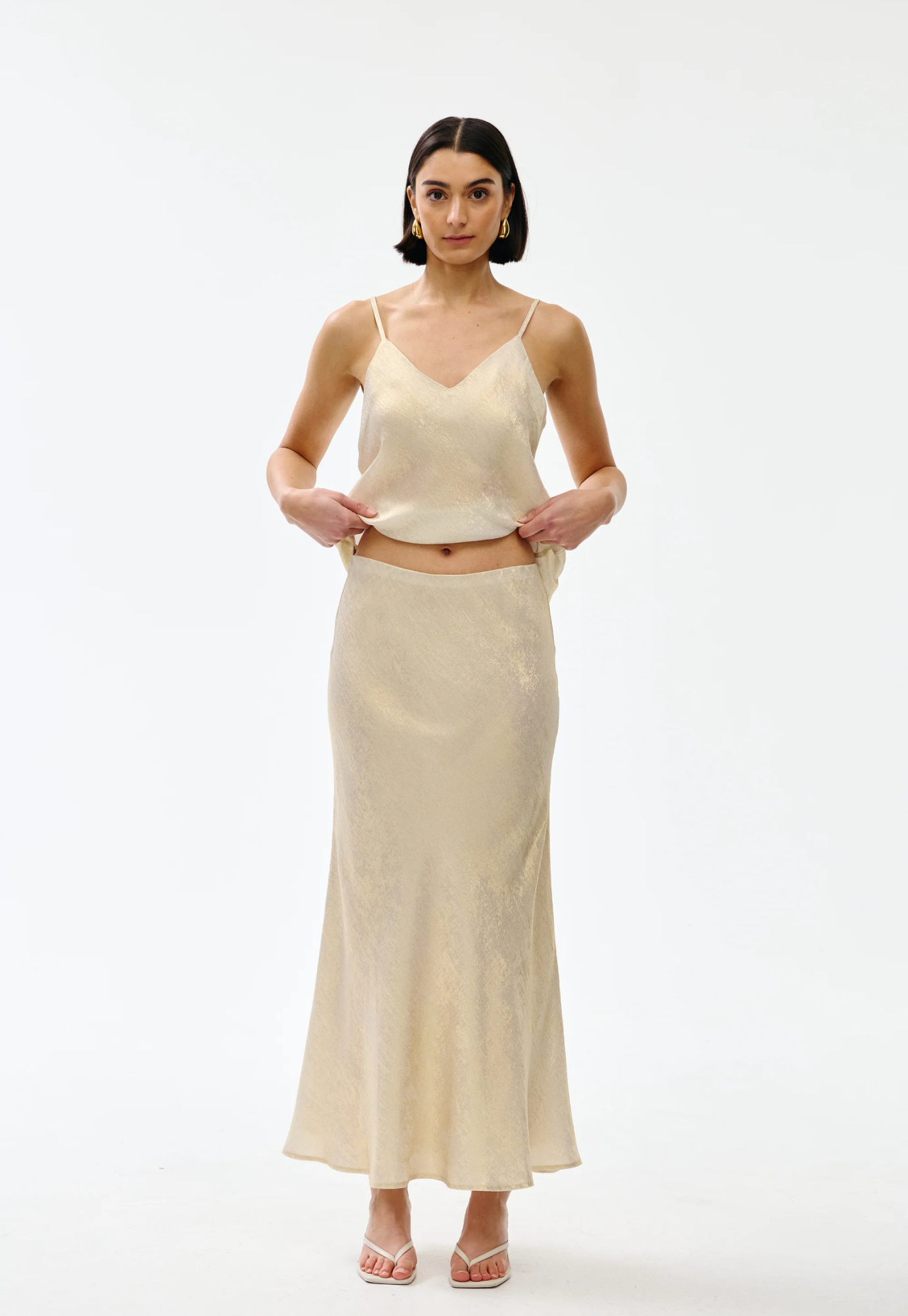 kinney - gia skirt - gold lustre