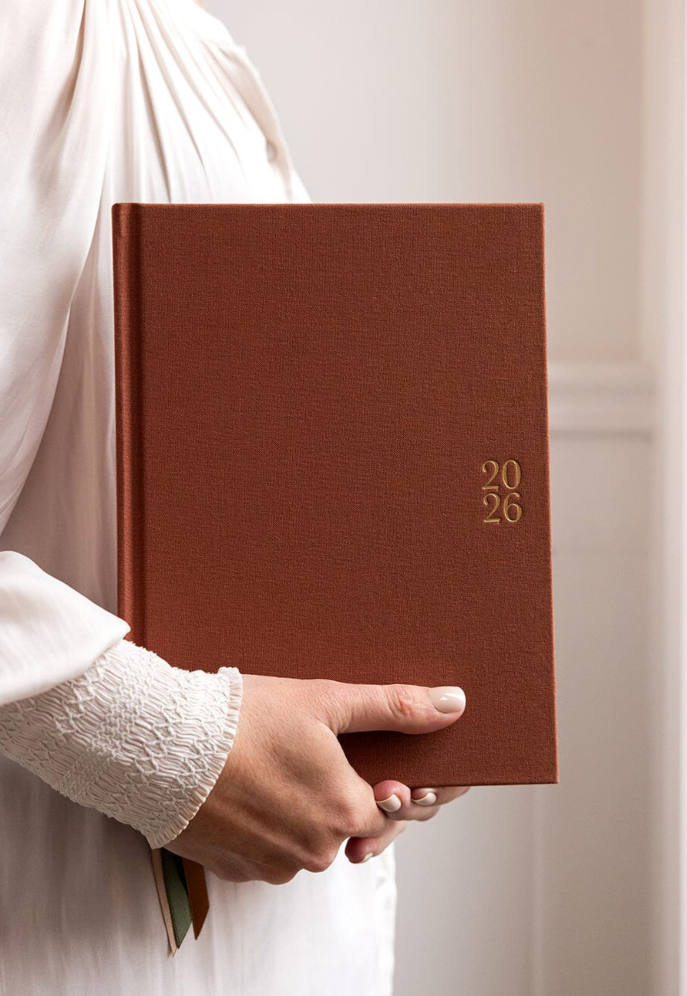 bespoke letterpress - 2026 day-to-a-page linen bound planner - bronze