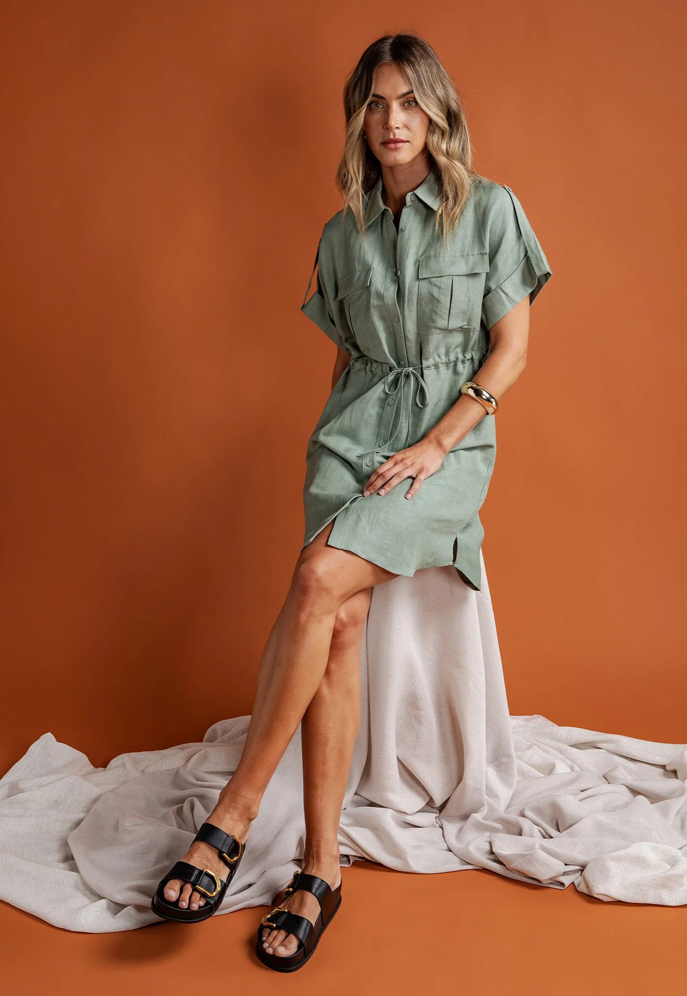 foxwood - willow shirt dress - iceberg green