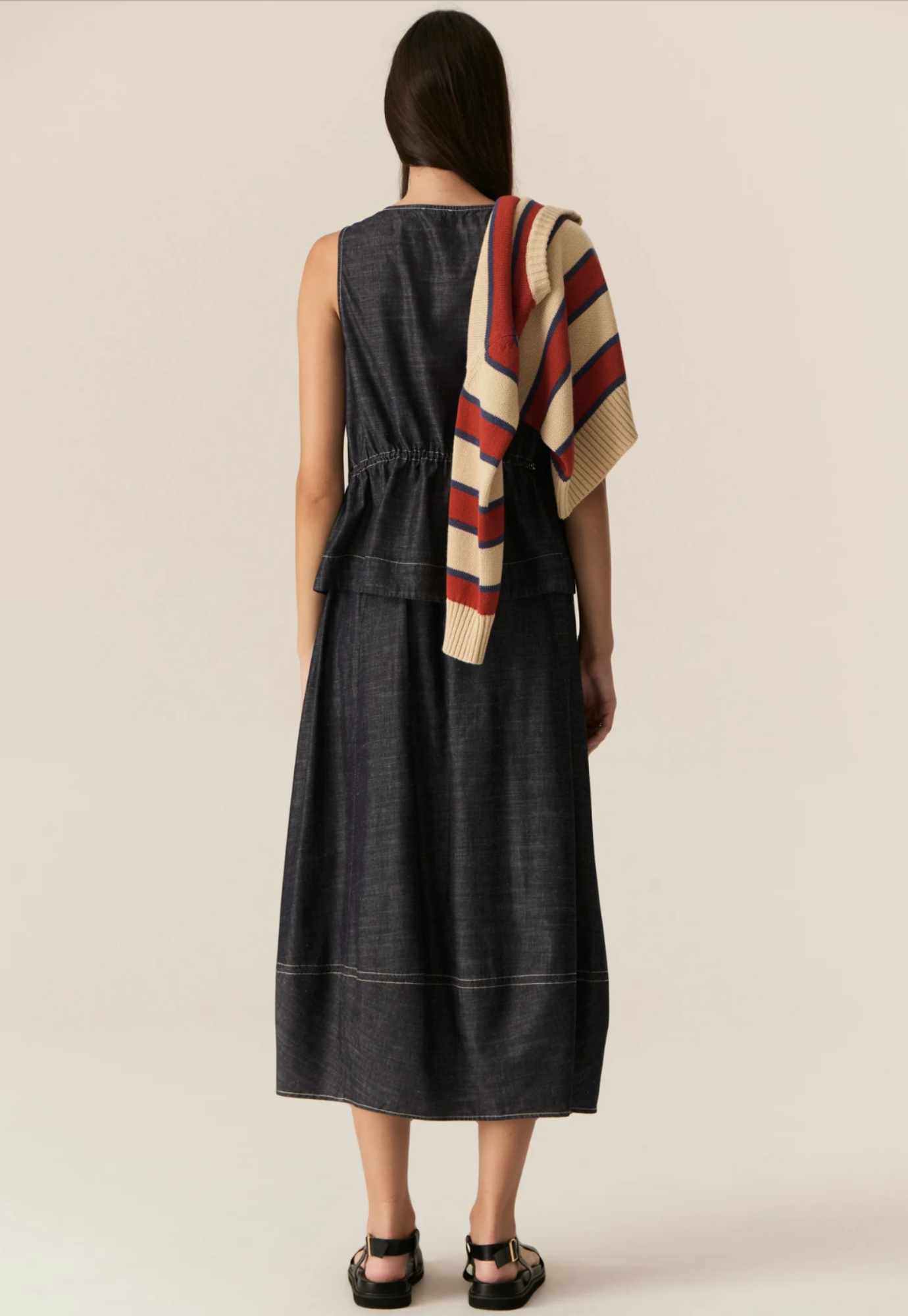 pol - avrid skirt - chambray