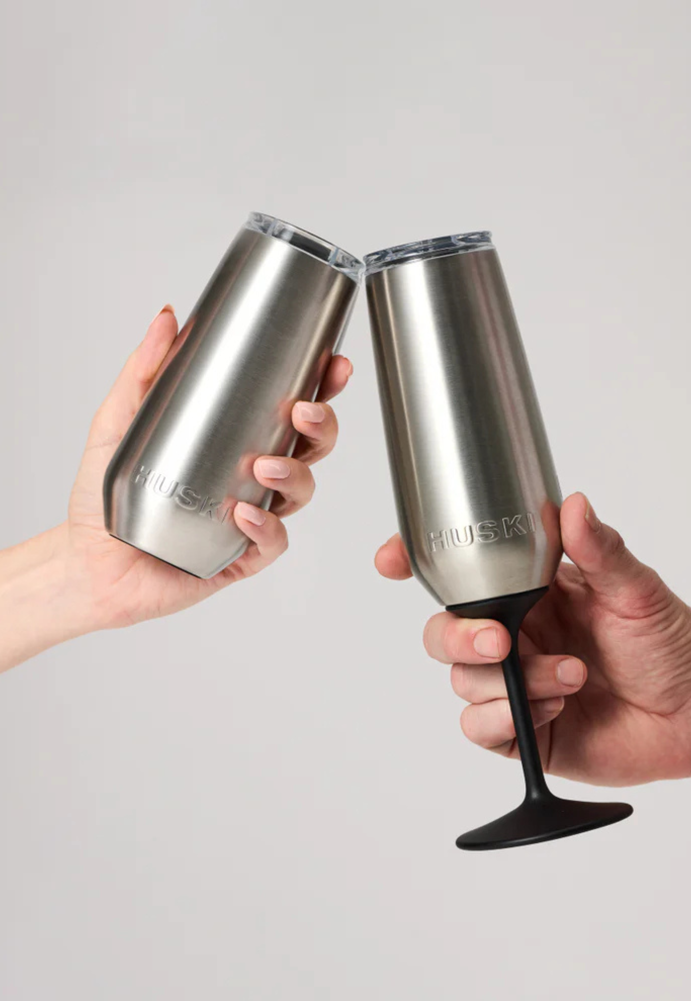 huski - champagne flute - brushed stainless