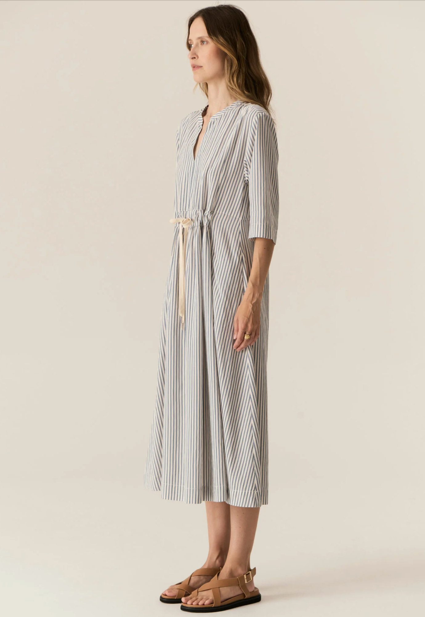 pol - vera shirt dress - blue stripe