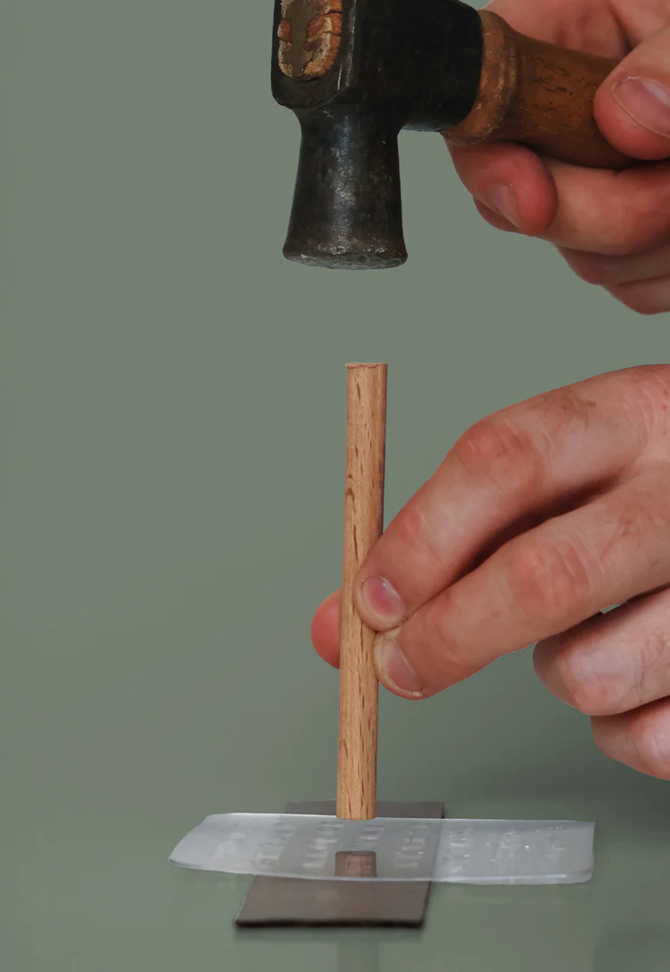 close up of personalised bookmarks kit showing vegan leather bookmark blanks and stamping tools