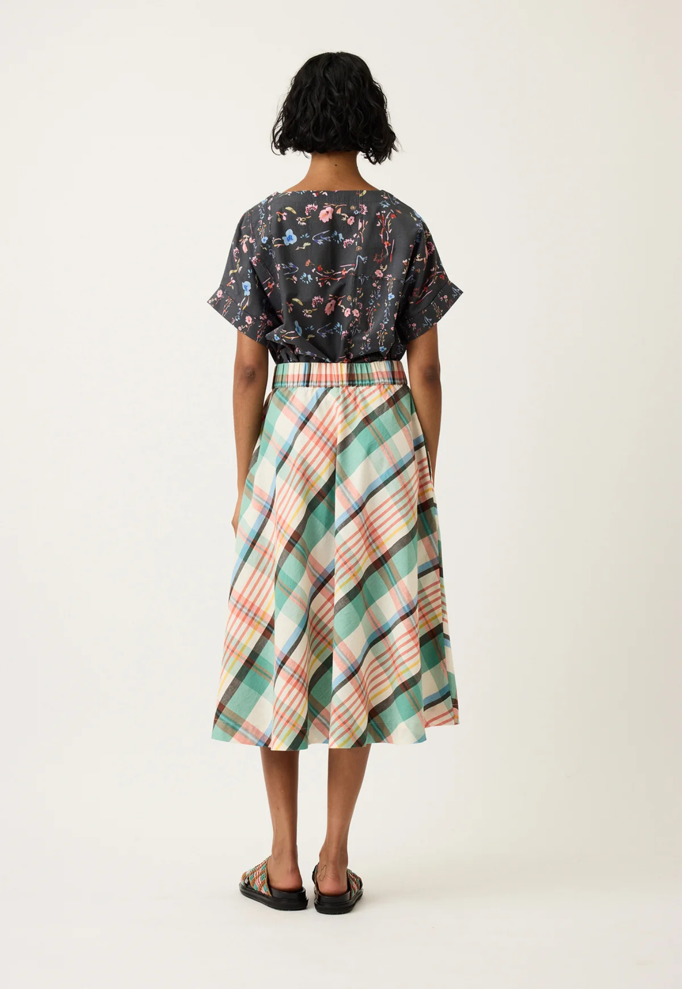 nancybird - wave skirt - summer check