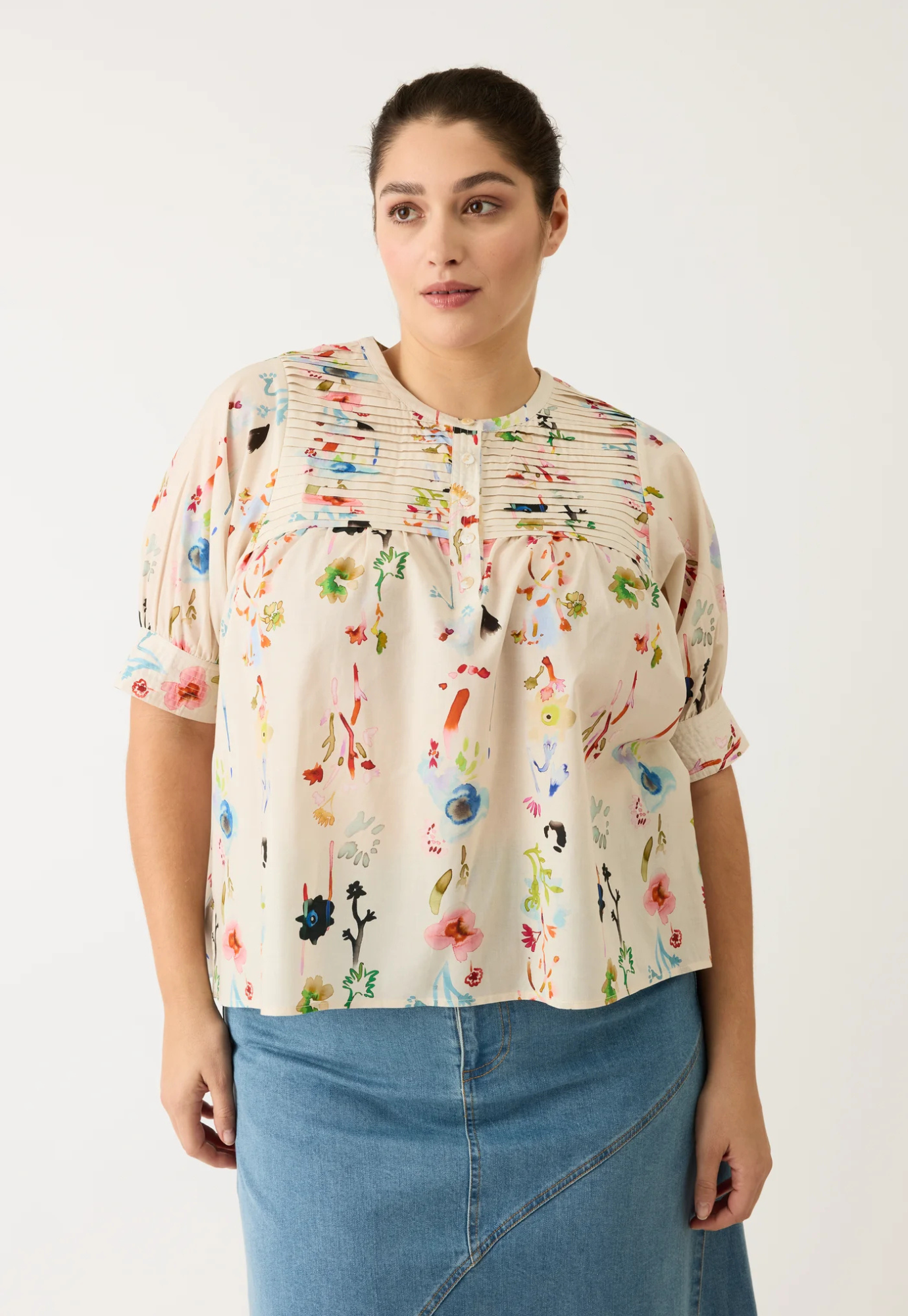 nancybird - gwen blouse - watercolour cream