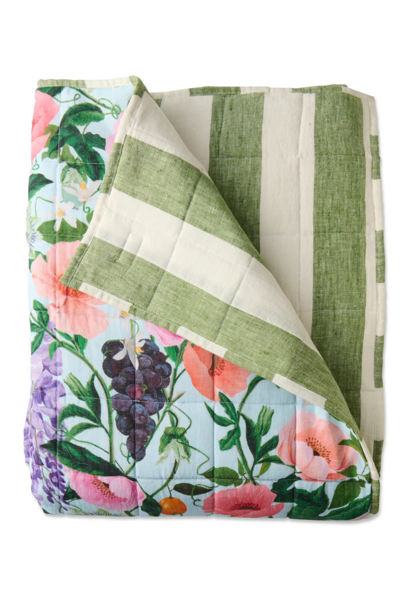 kip&co - spring in the air reversible linen quilted bedspread