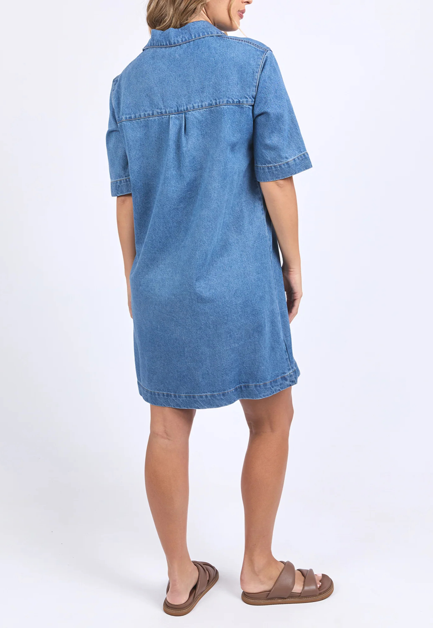 foxwood - monte shirt dress - mid blue