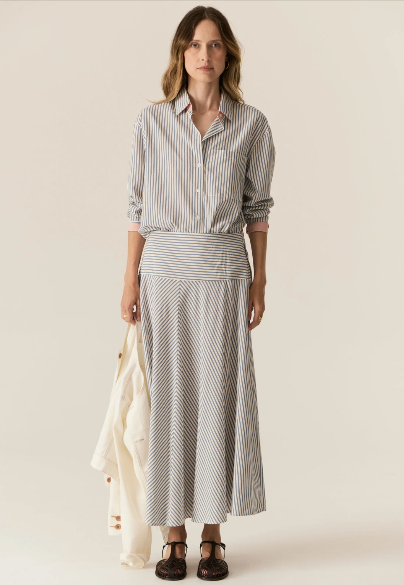 pol - vera skirt - blue stripe